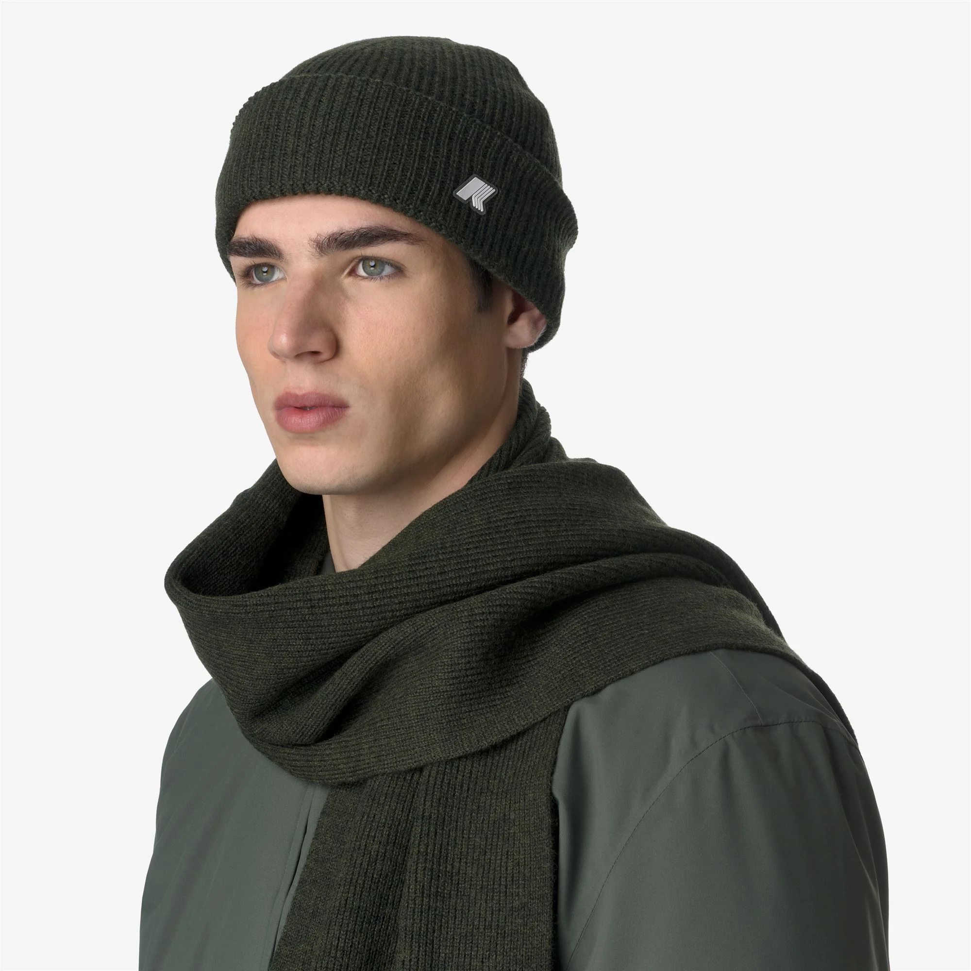 BRICE CARDIGAN STITCH WOOL - Headwear - Hat - Unisex - GREEN BLACKISH MELANGE - Image 2