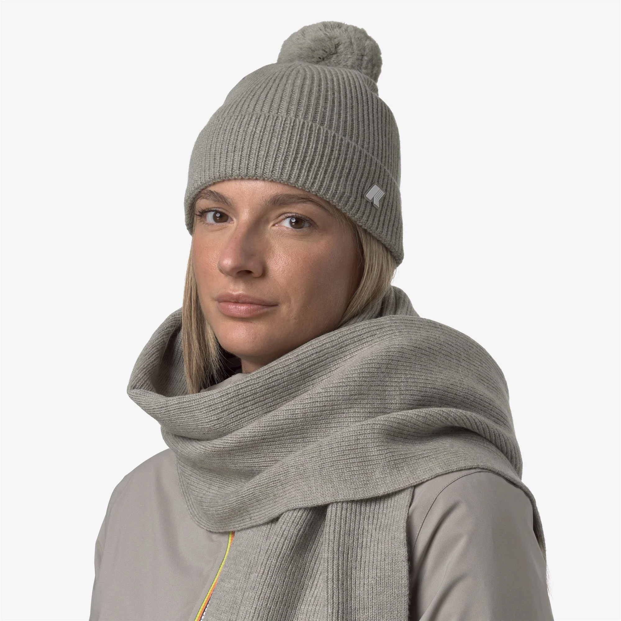 VINCIENNE CARDIGAN STITCH WOOL - Headwear - Hat - Unisex - GREEN OAK MELANGE - Image 2