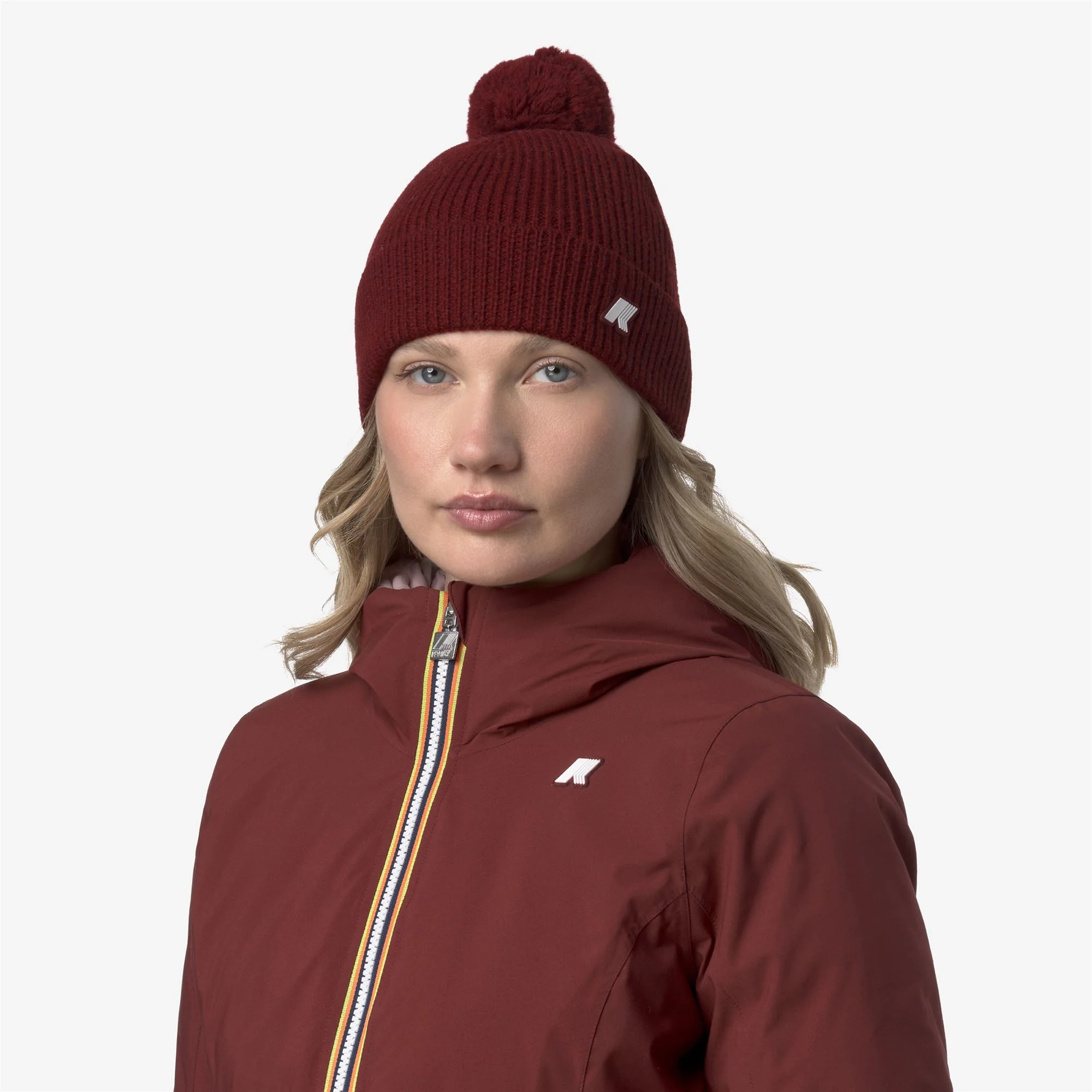 VINCIENNE CARDIGAN STITCH WOOL - Headwear - Hat - Unisex - RED SYRAH MELANGE - Image 2