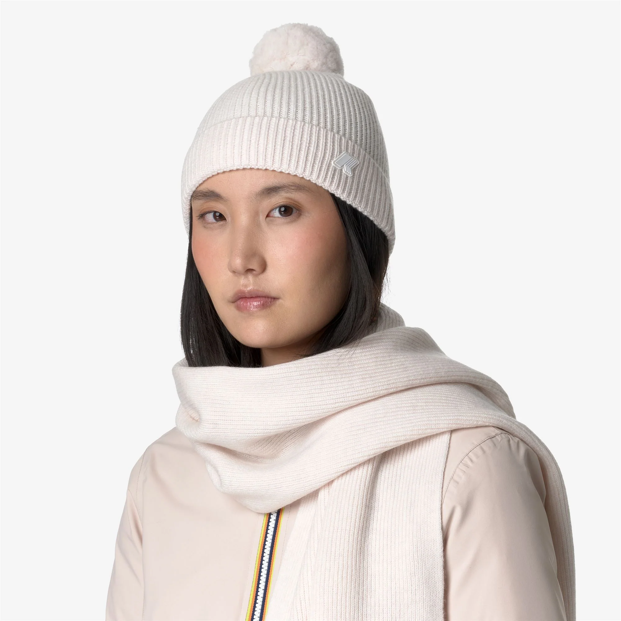 VINCIENNE CARDIGAN STITCH WOOL - Headwear - Hat - Unisex - WHITE GARDENIA MELANGE - Image 2