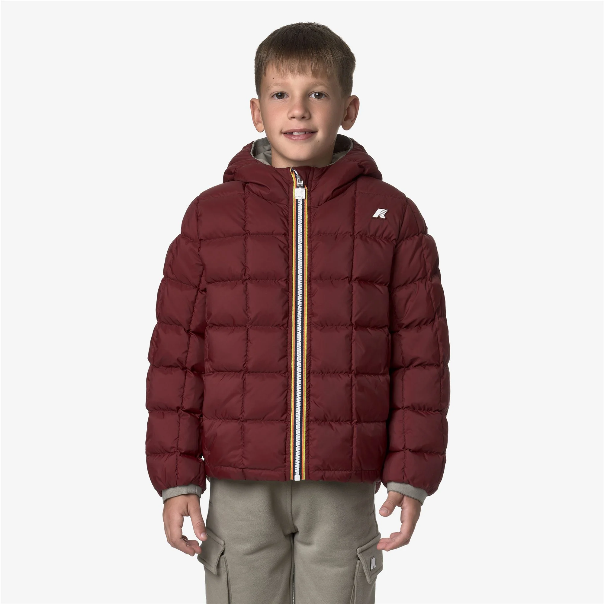 P. JACK ST THERMO REVERSIBLE - Jackets - Short - Boy - GREEN OAK-RED SYRAH - Image 3