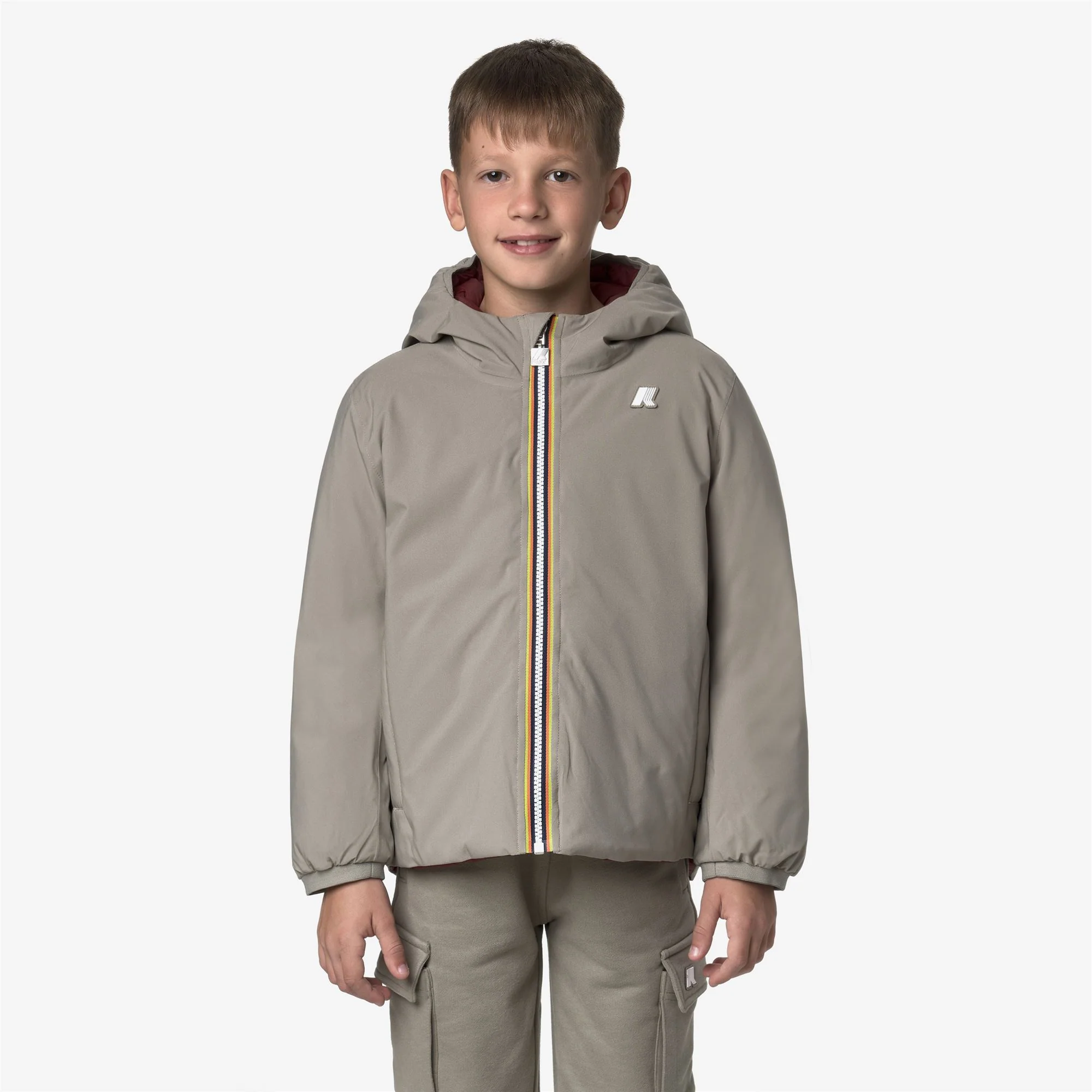 P. JACK ST THERMO REVERSIBLE - Jackets - Short - Boy - GREEN OAK-RED SYRAH - Image 4