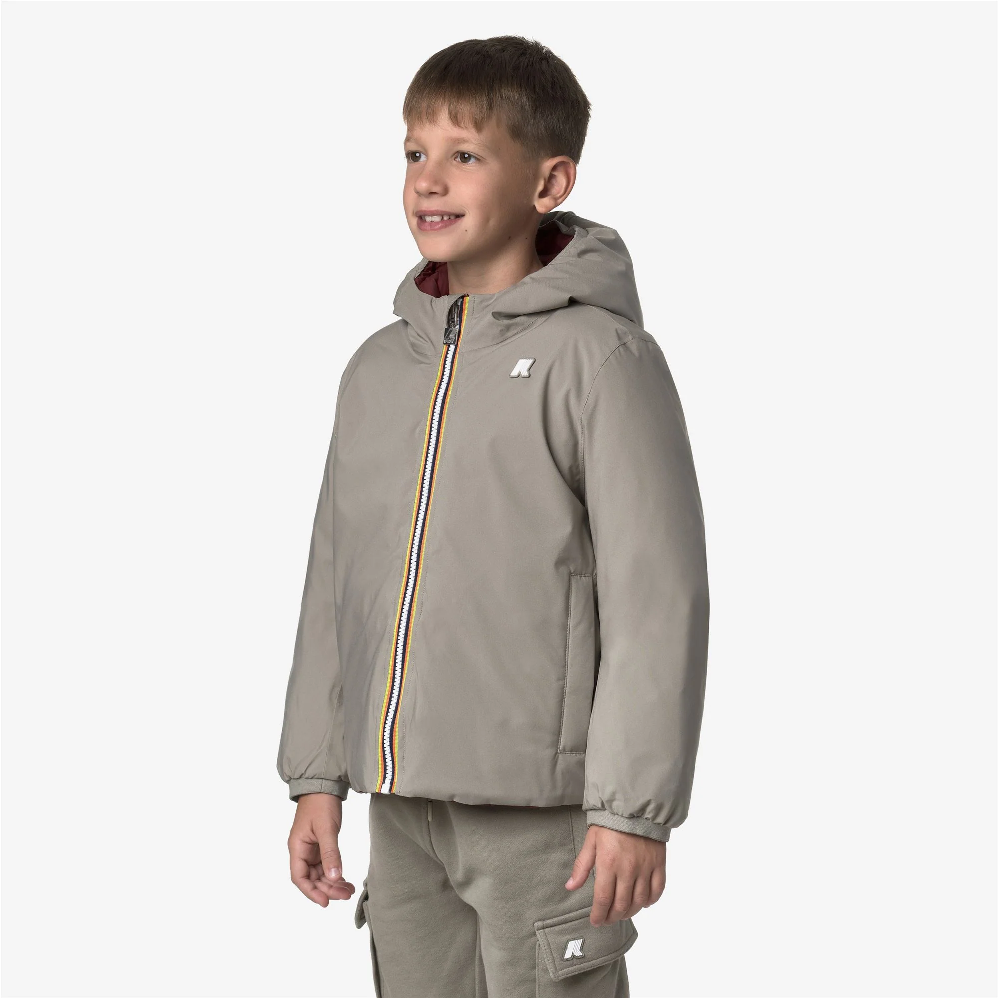 P. JACK ST THERMO REVERSIBLE - Jackets - Short - Boy - GREEN OAK-RED SYRAH - Image 5