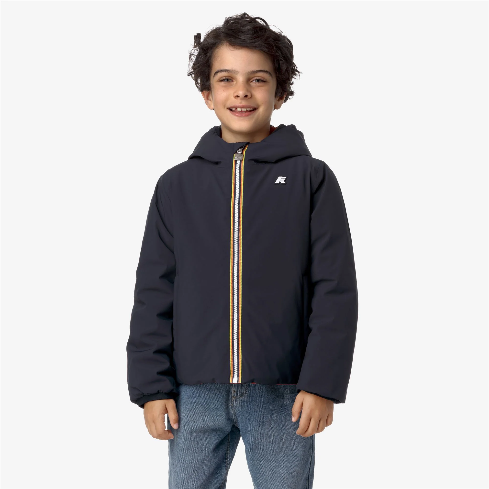 P. JACK ST WARM REVERSIBLE - Jackets - Short - Boy - BLUE DEPTH-RED POMPEIAN - Image 4