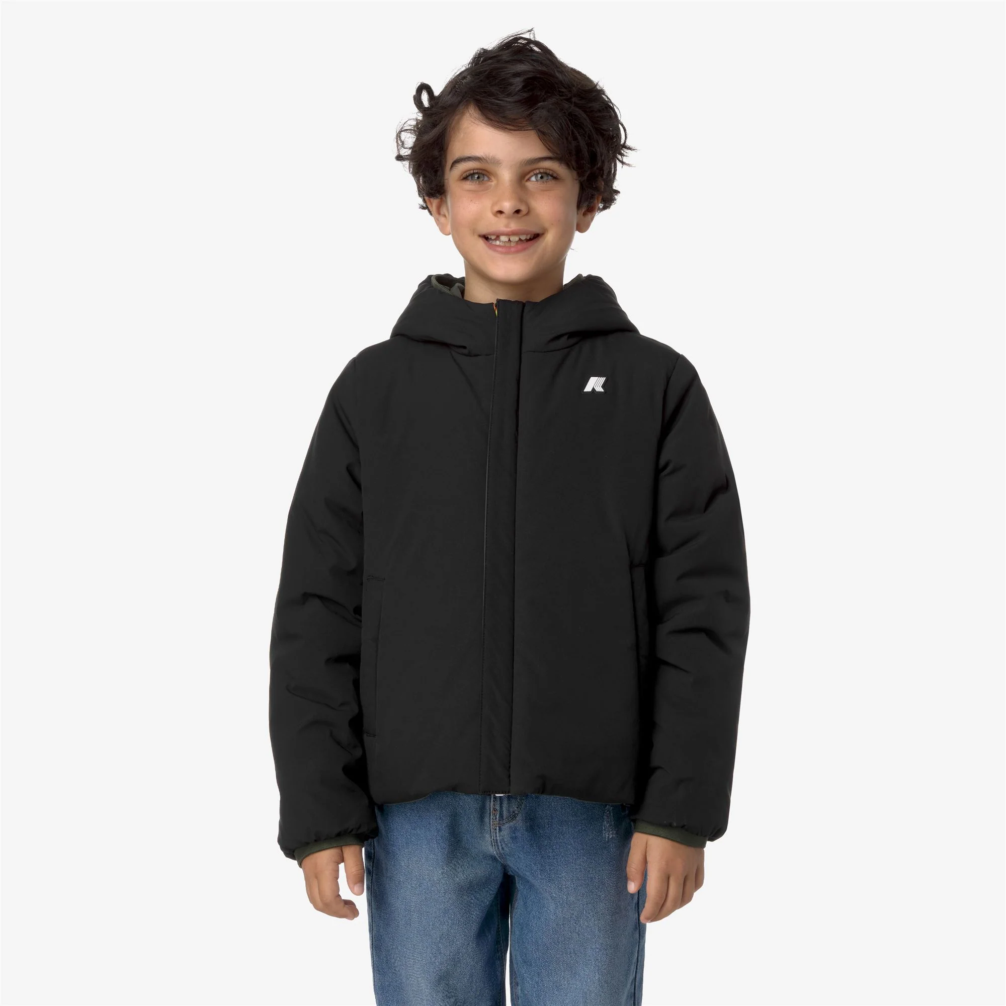 P. JACK ST WARM REVERSIBLE - Jackets - Short - Boy - GREEN BLACKISH-BLACK PURE - Image 3