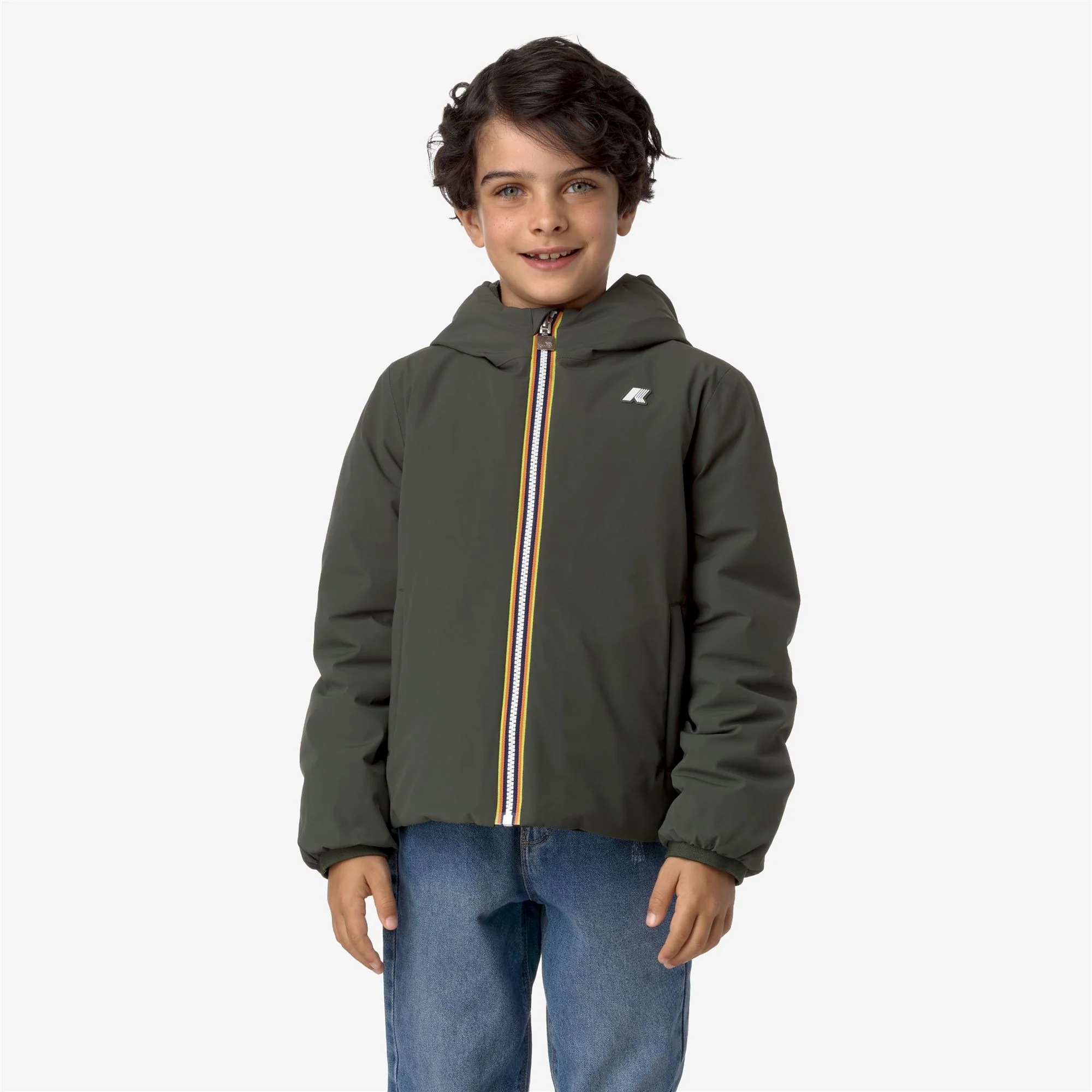 P. JACK ST WARM REVERSIBLE - Jackets - Short - Boy - GREEN BLACKISH-BLACK PURE - Image 4