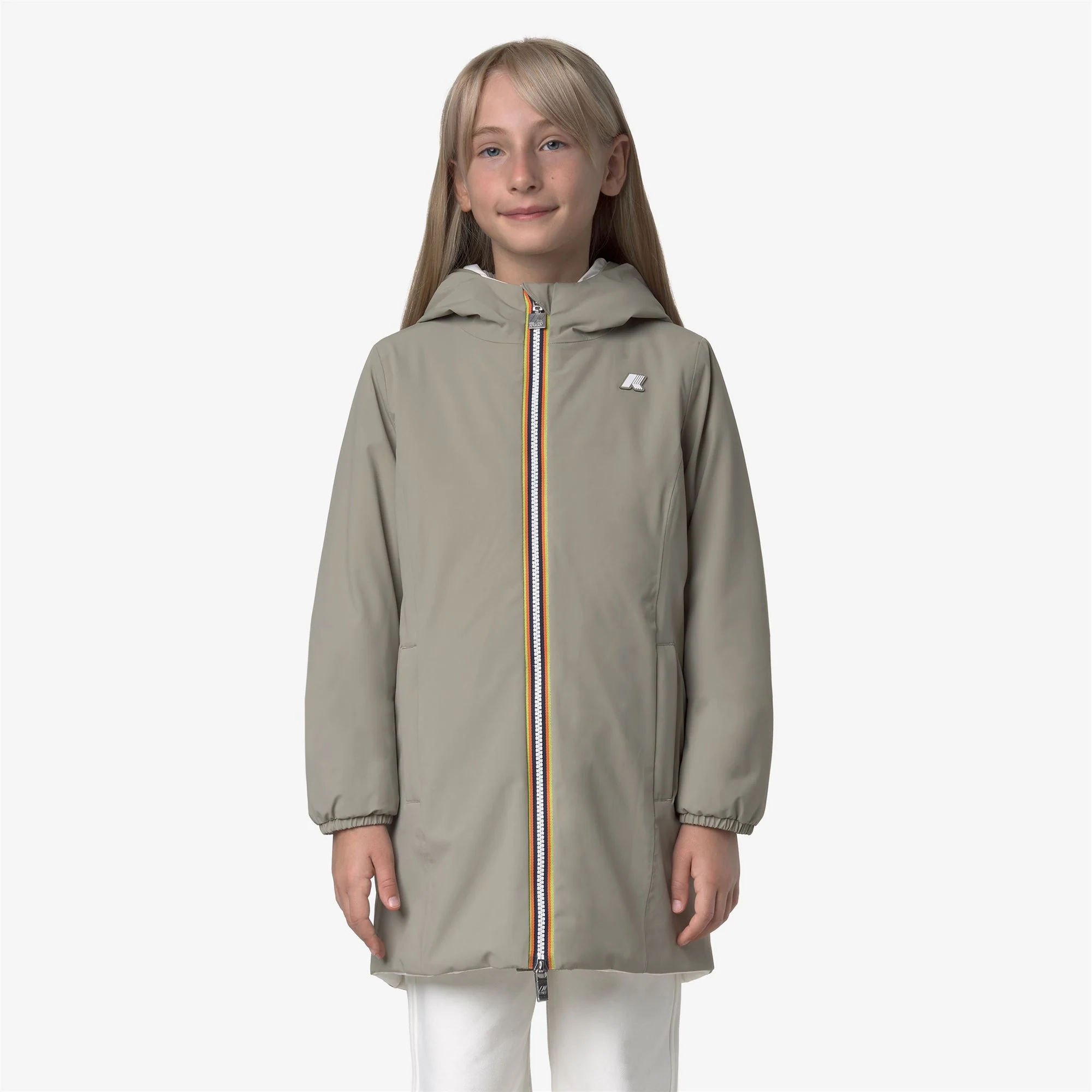P. DENISE ST WARM REVERSIBLE - Jackets - Mid - Girl - GREEN OAK-WHITE GARDENIA - Image 4