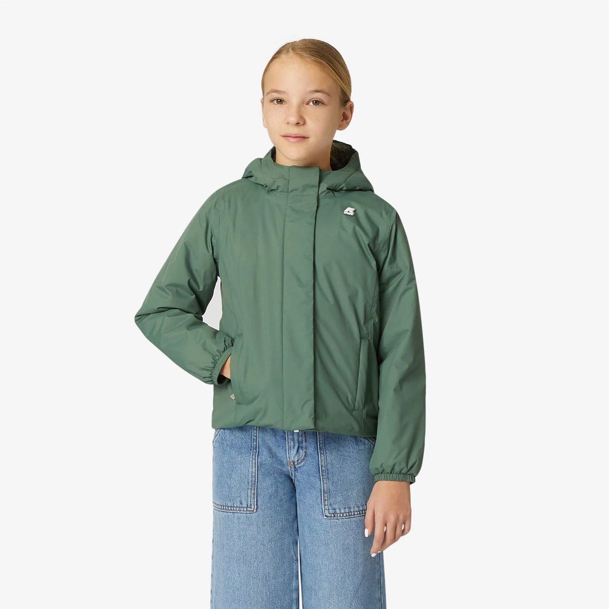 P. LILY MICRO RIPSTOP MARMOTTA - Jackets - Short - Girl - GREEN LAUREL-BLUE DEPTH - Image 3