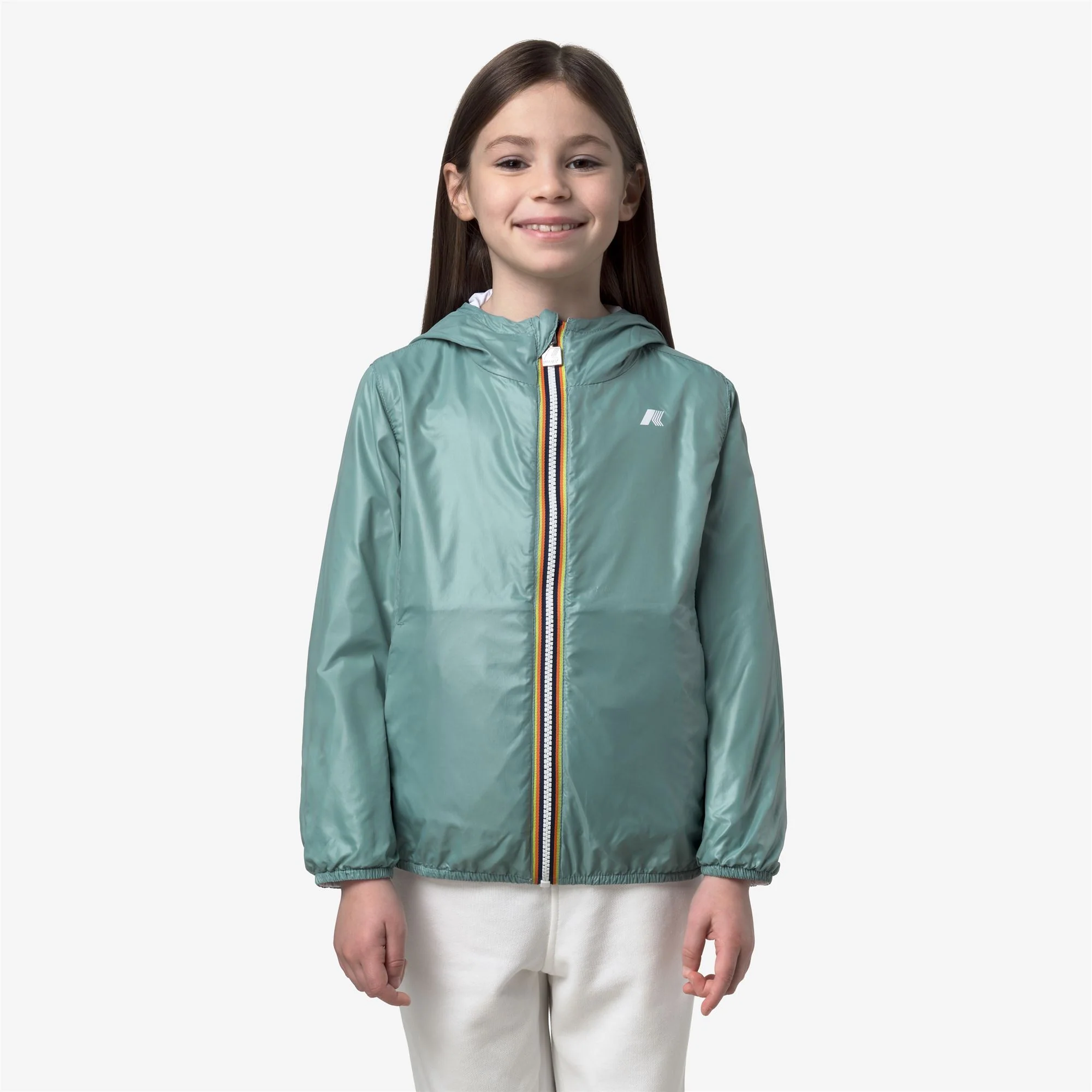 P. LILY PLUS.2 REVERSIBLE - Jackets - Short - Girl - WHITE-GREEN MINE - Image 3