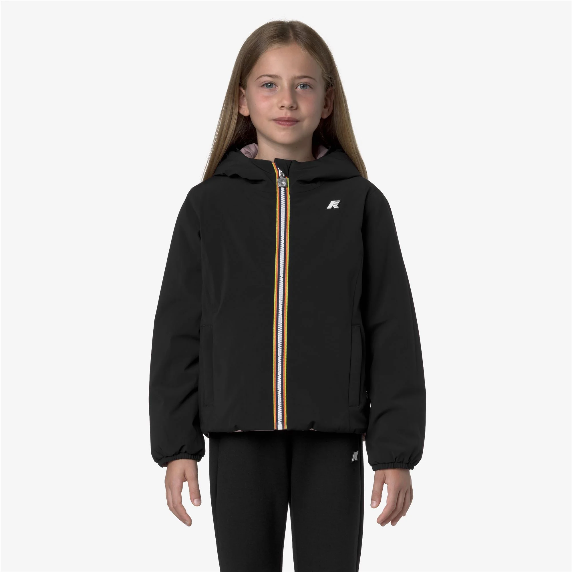 P. LILY ST WARM REVERSIBLE - Jackets - Short - Girl - BLACK PURE-ROSE PINKISH - Image 4