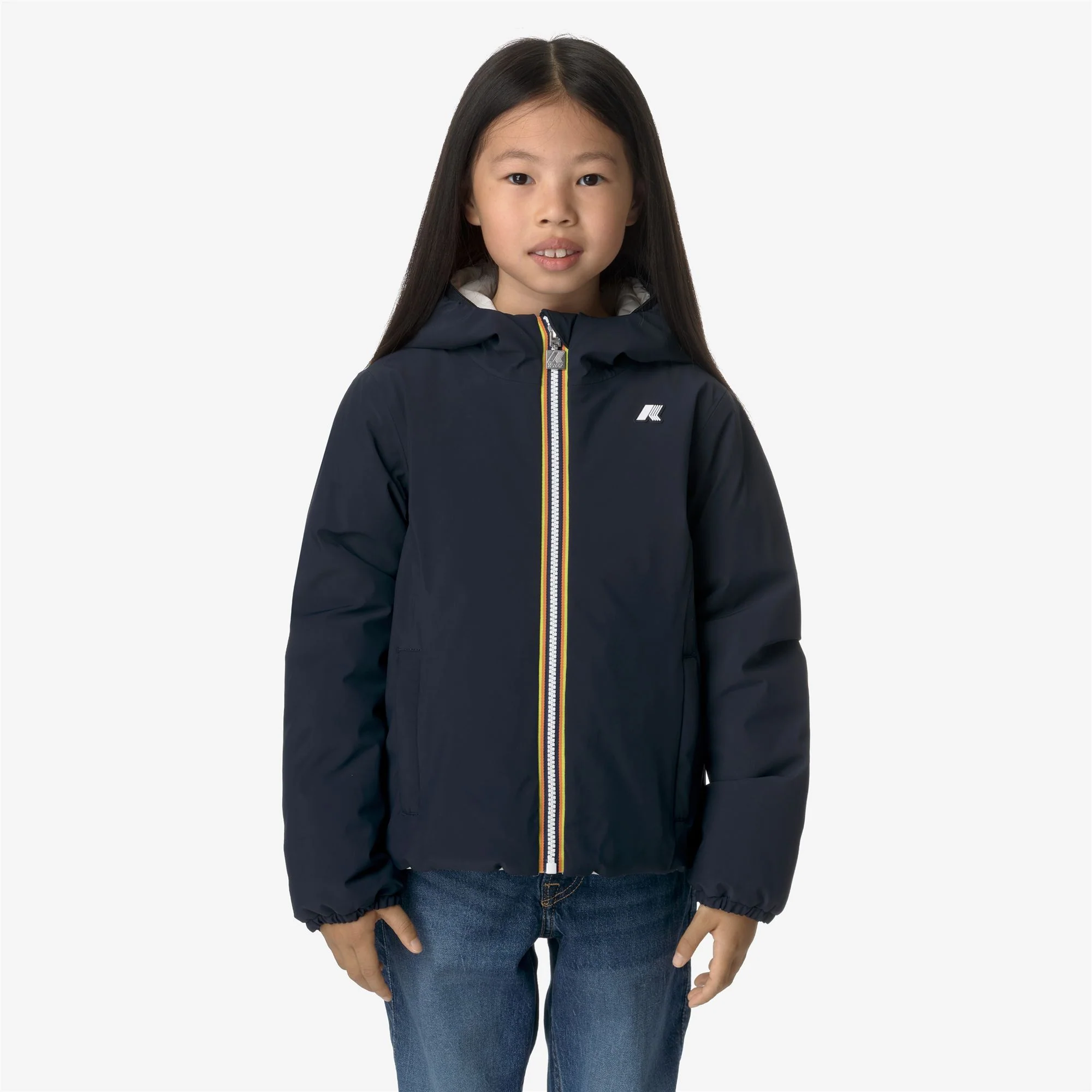 P. LILY ST WARM REVERSIBLE - Jackets - Short - Girl - BLUE DEPTH-WHITE GARDENIA - Image 4