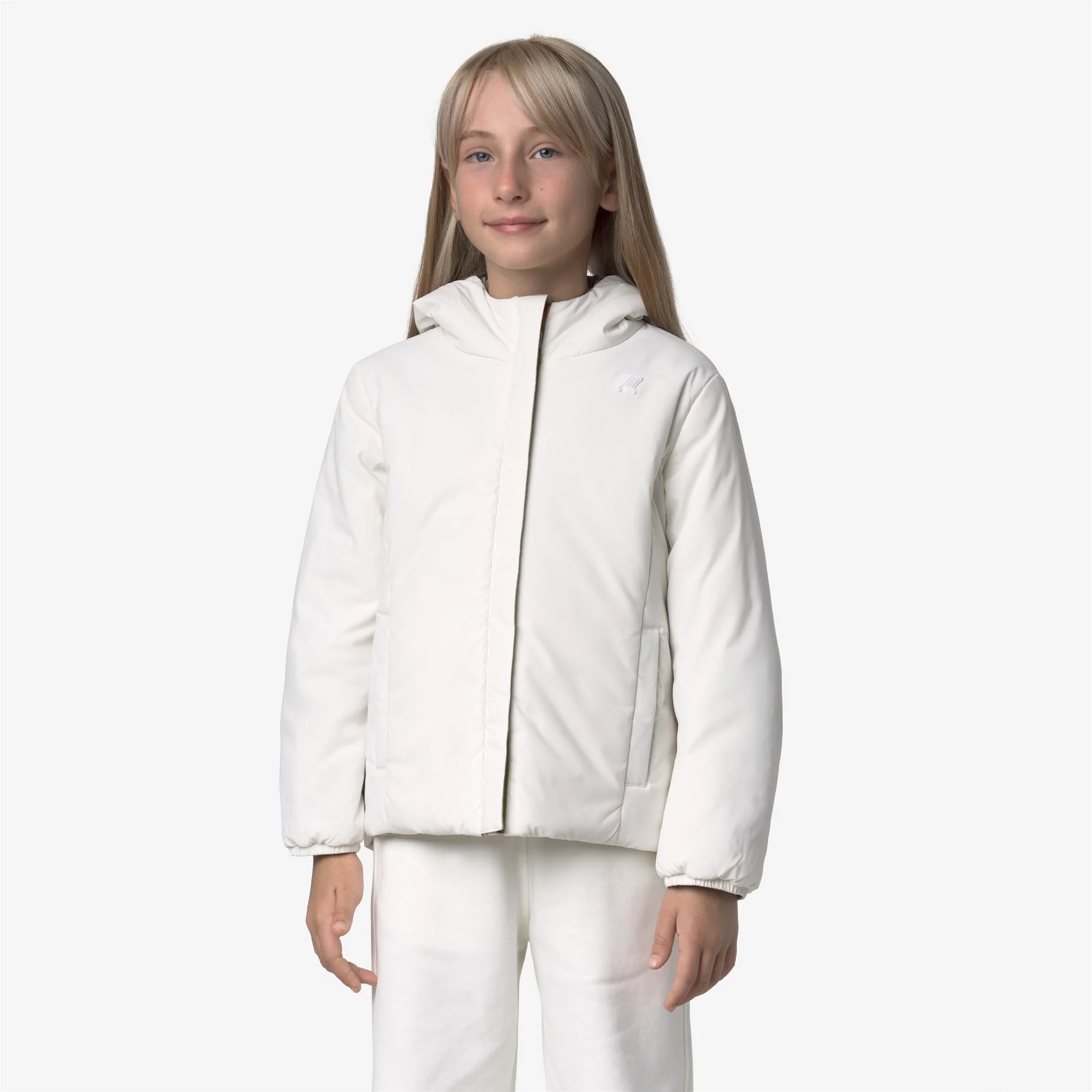 P. LILY ST WARM REVERSIBLE - Jackets - Short - Girl - GREEN OAK-WHITE GARDENIA - Image 3