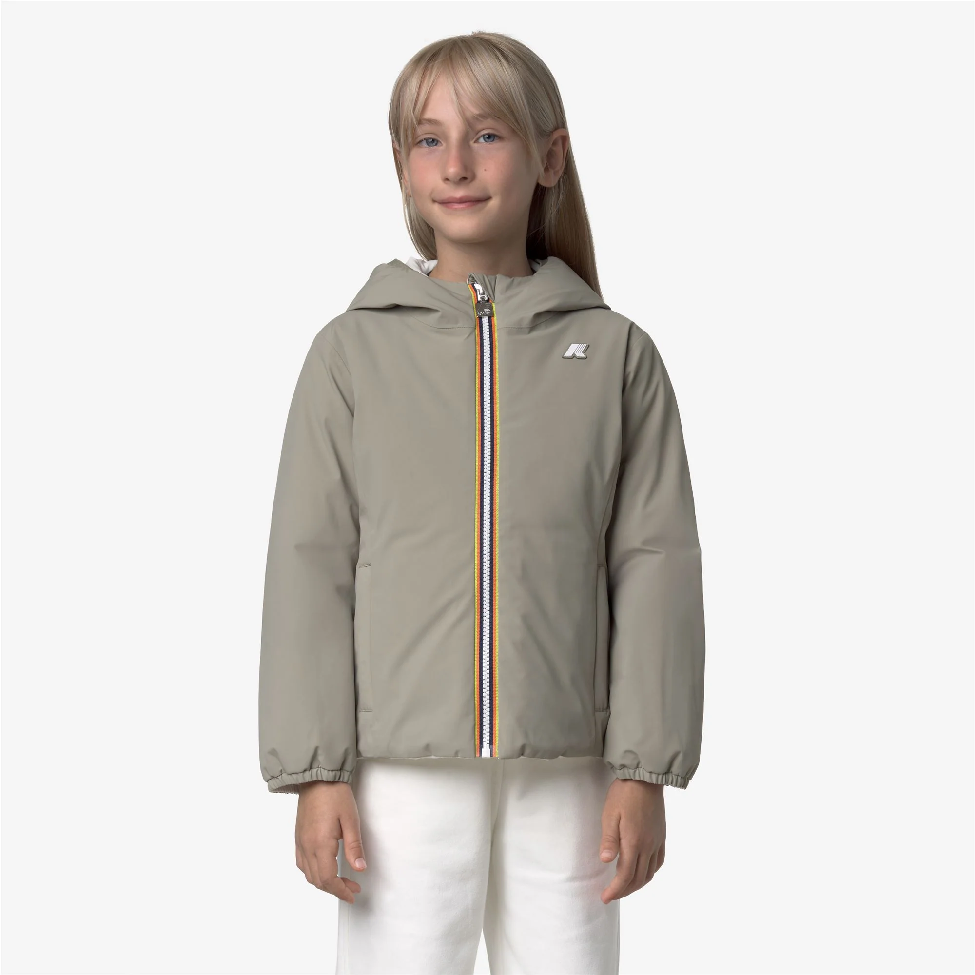 P. LILY ST WARM REVERSIBLE - Jackets - Short - Girl - GREEN OAK-WHITE GARDENIA - Image 4