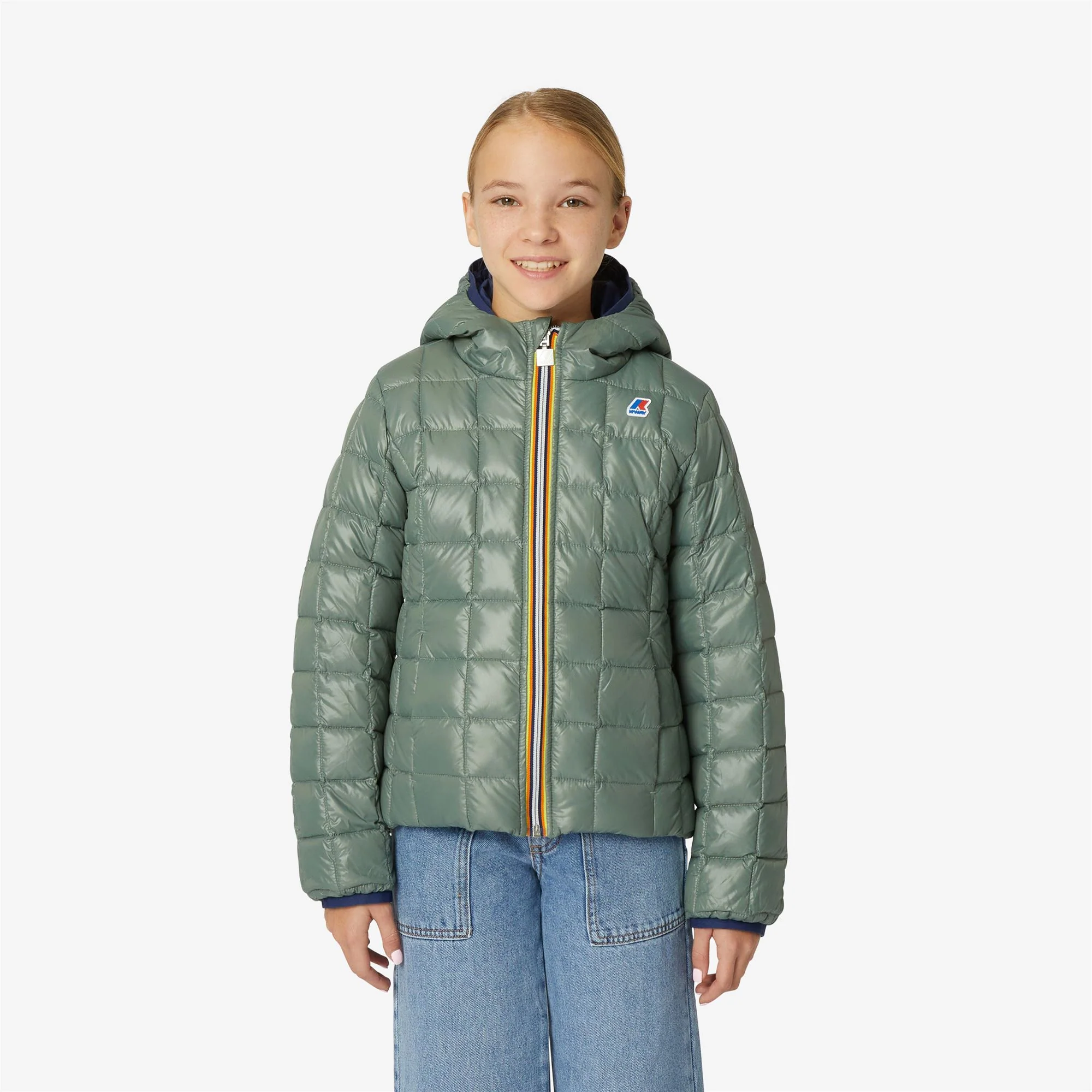 P. LILY THERMO PLUS.2 REVERSIBLE - Jackets - Short - Girl - BLUE MEDIEVAL-GREEN LAUREL - Image 3