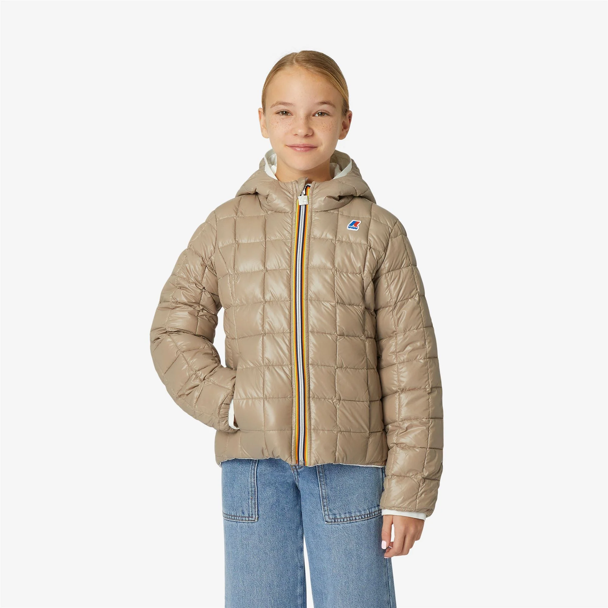 P. LILY THERMO PLUS.2  REVERSIBLE - Jackets - Short - Girl - WHITE MILK-BEIGE TAUPE - Image 3