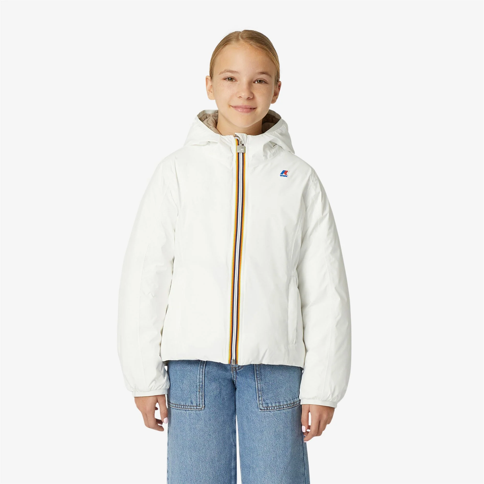 P. LILY THERMO PLUS.2  REVERSIBLE - Jackets - Short - Girl - WHITE MILK-BEIGE TAUPE - Image 4