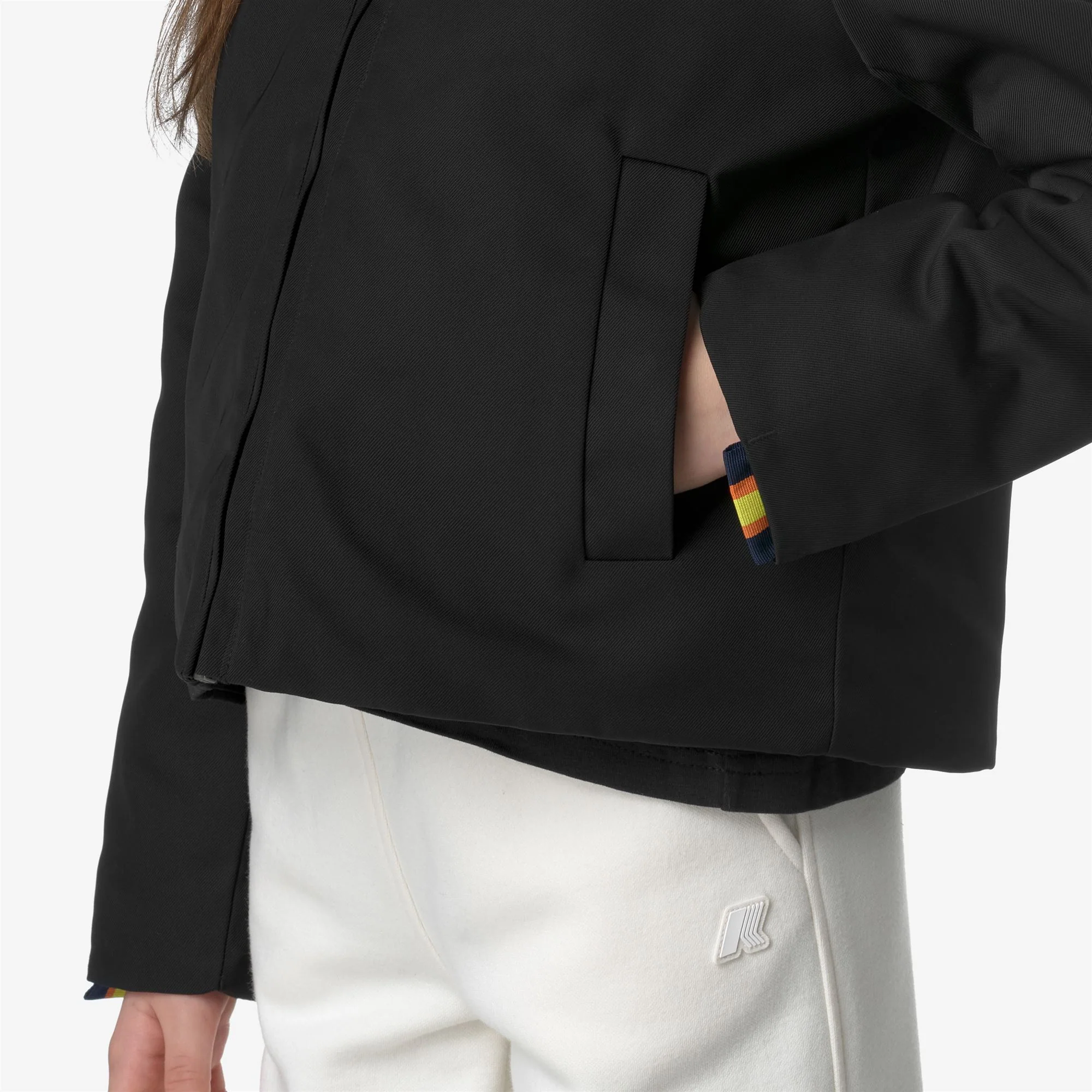 P. OLGA TWILL FUR - Jackets - Short - Girl - BLACK PURE-NATURAL - Image 2