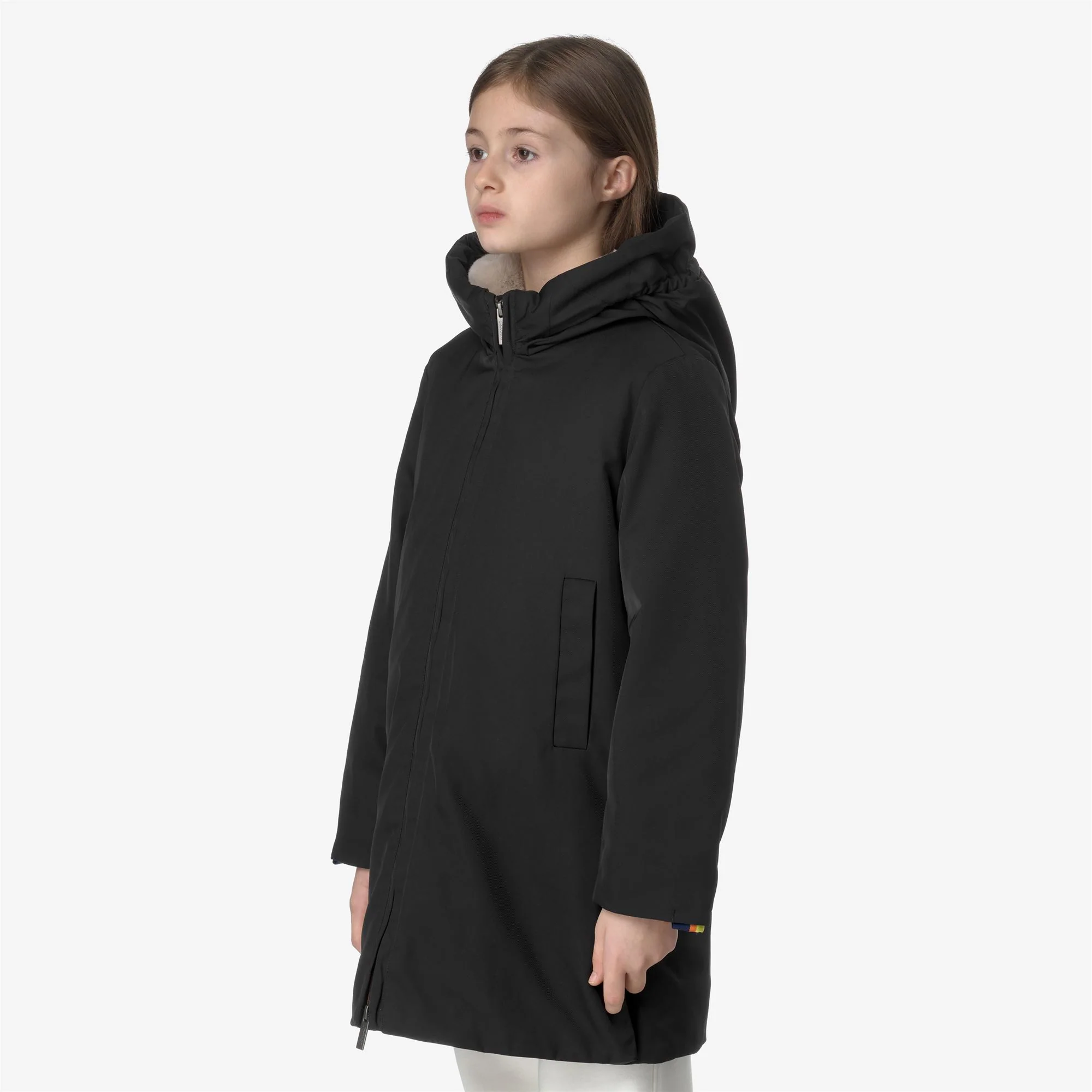 P. OLLY TWILL FUR - Jackets - 3/4 LENGTH - Girl - BLACK PURE-NATURAL - Image 4