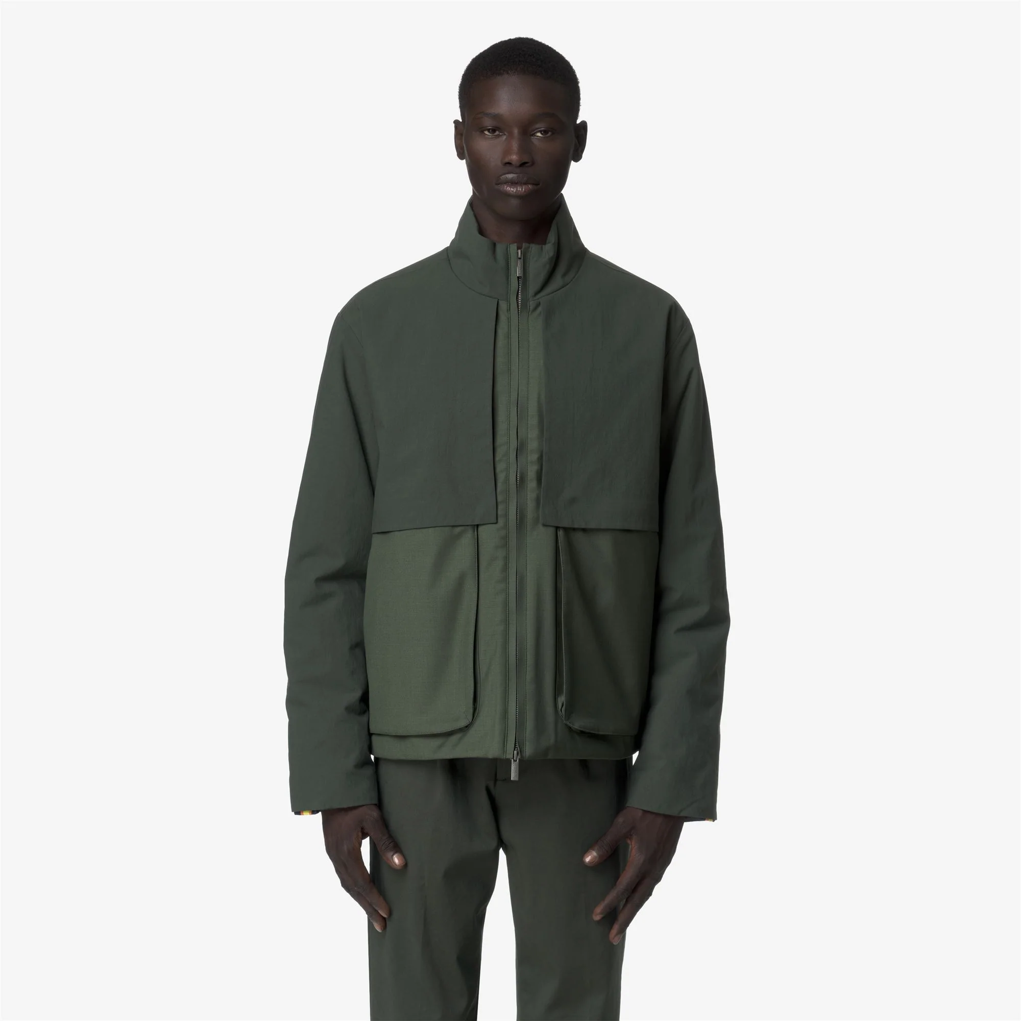 ANTHEO WOOL NYLON MIX - Jackets - Short - Man - GREEN BLACKISH COMBO - Image 4
