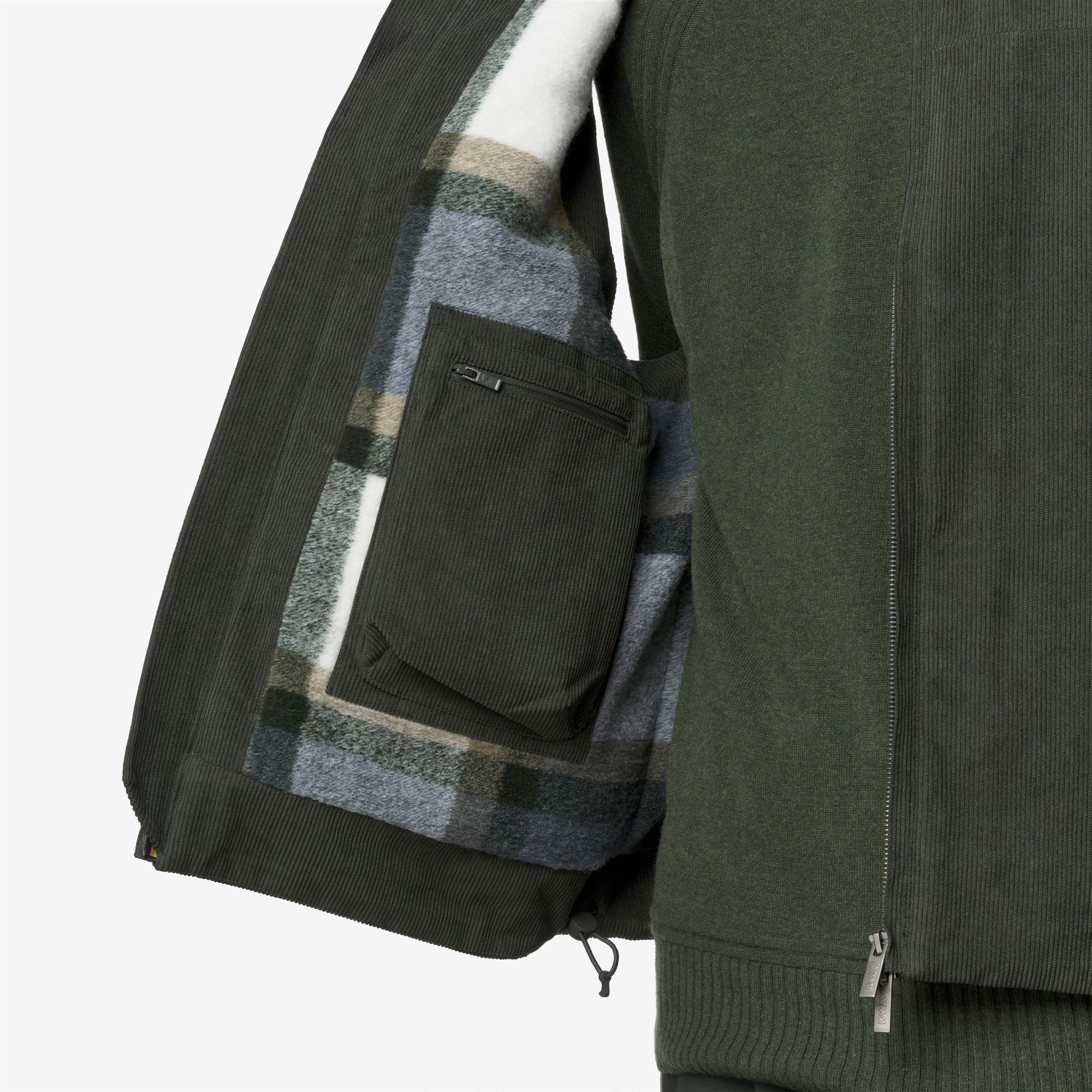 BARRY CORDUROY - Jackets - Vest - Man - GREEN BLACKISH-TARTAN COMBO - Image 3