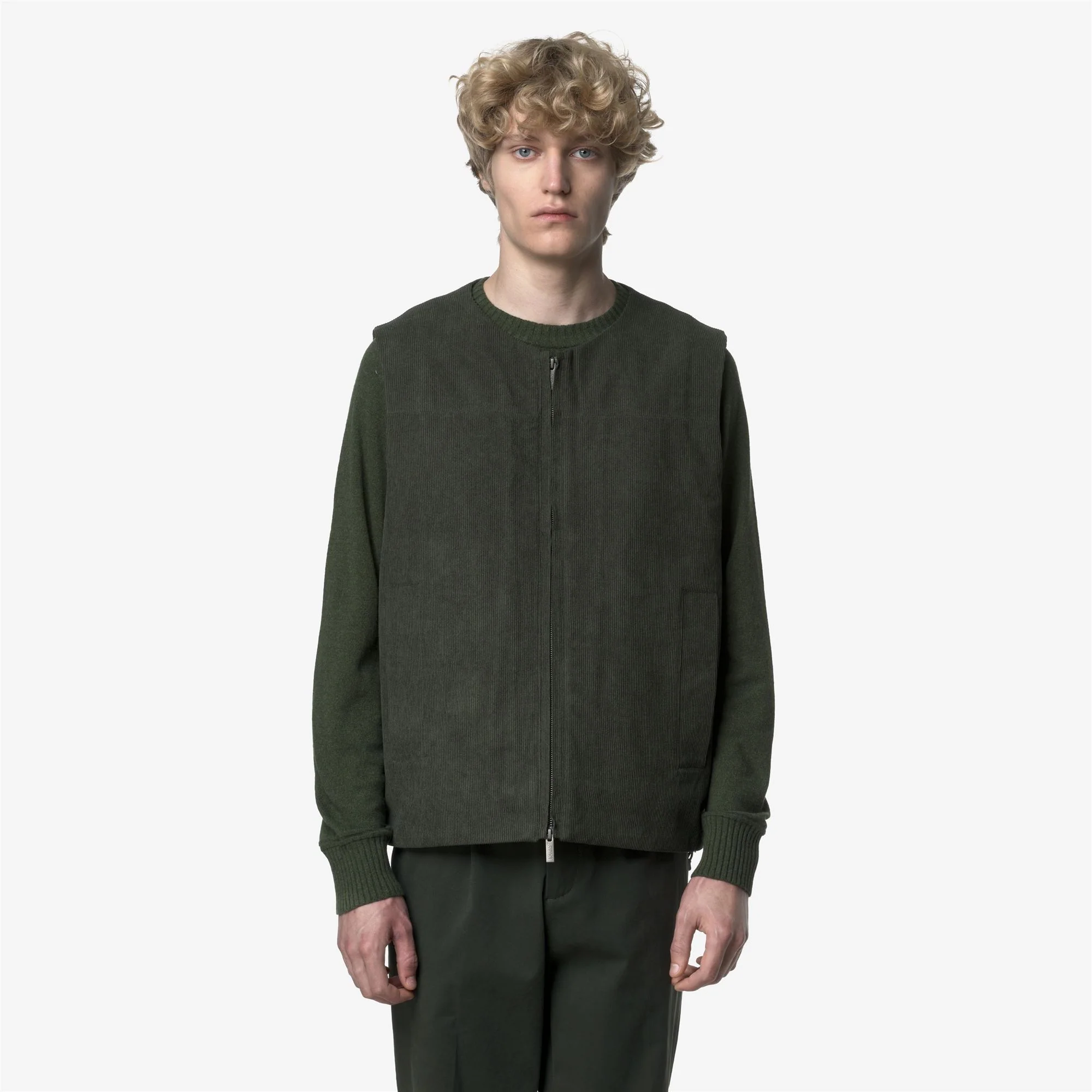 BARRY CORDUROY - Jackets - Vest - Man - GREEN BLACKISH-TARTAN COMBO - Image 4