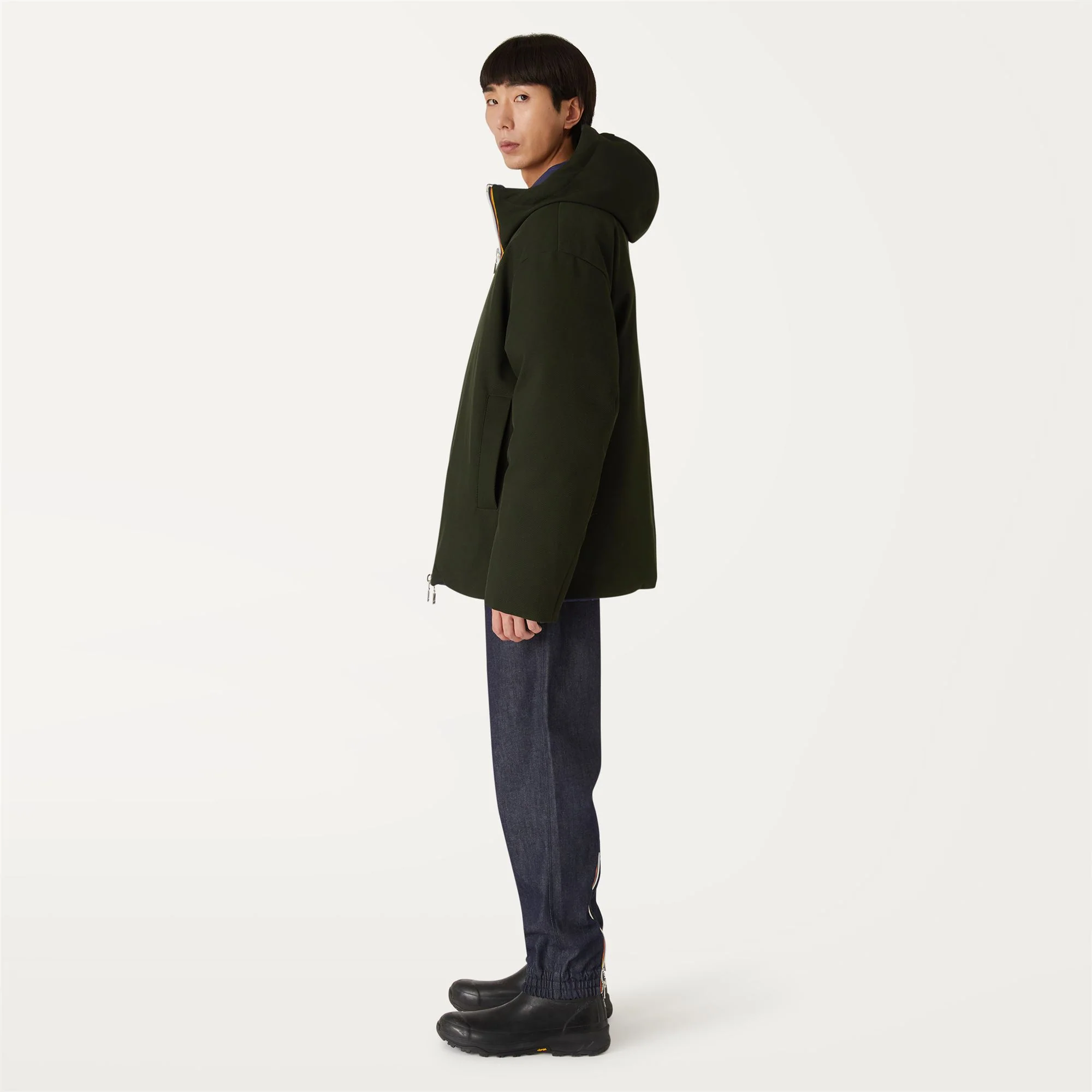 ELOI REVERSIBLE WOOL STRIPES - Jackets - Short - Man - GREEN DK FOREST-K-WAY STRIPES - Image 5