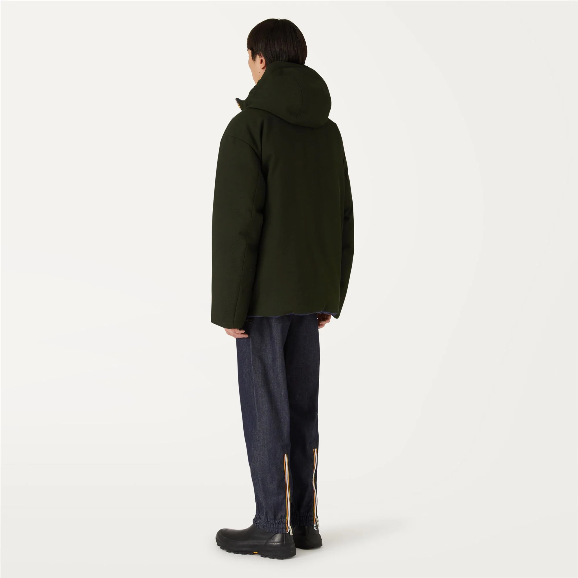 ELOI REVERSIBLE WOOL STRIPES - Jackets - Short - Man - GREEN DK FOREST-K-WAY STRIPES - Image 6