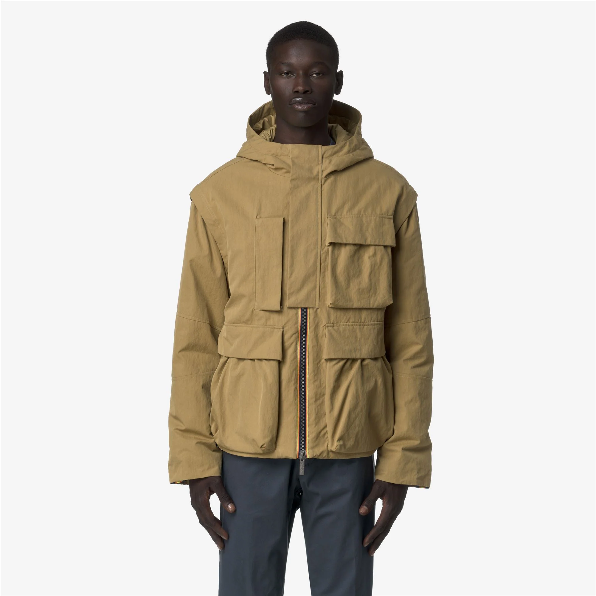 GUILLERMO COTTON FEEL - Jackets - Short - Man - BEIGE SEED COMBO - Image 4