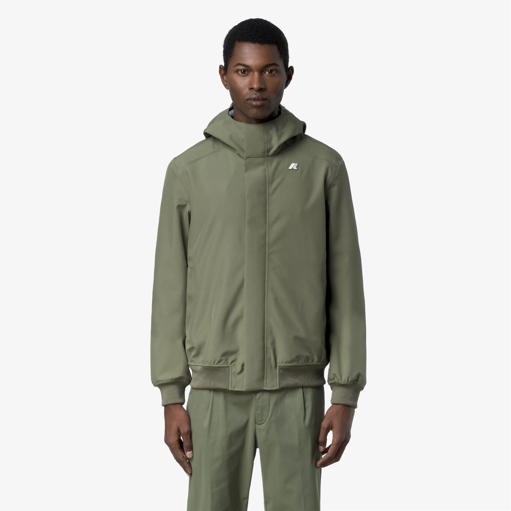JOACHIM BONDED JERSEY - Jackets - Short - Man - GREEN LICHEN - Image 3