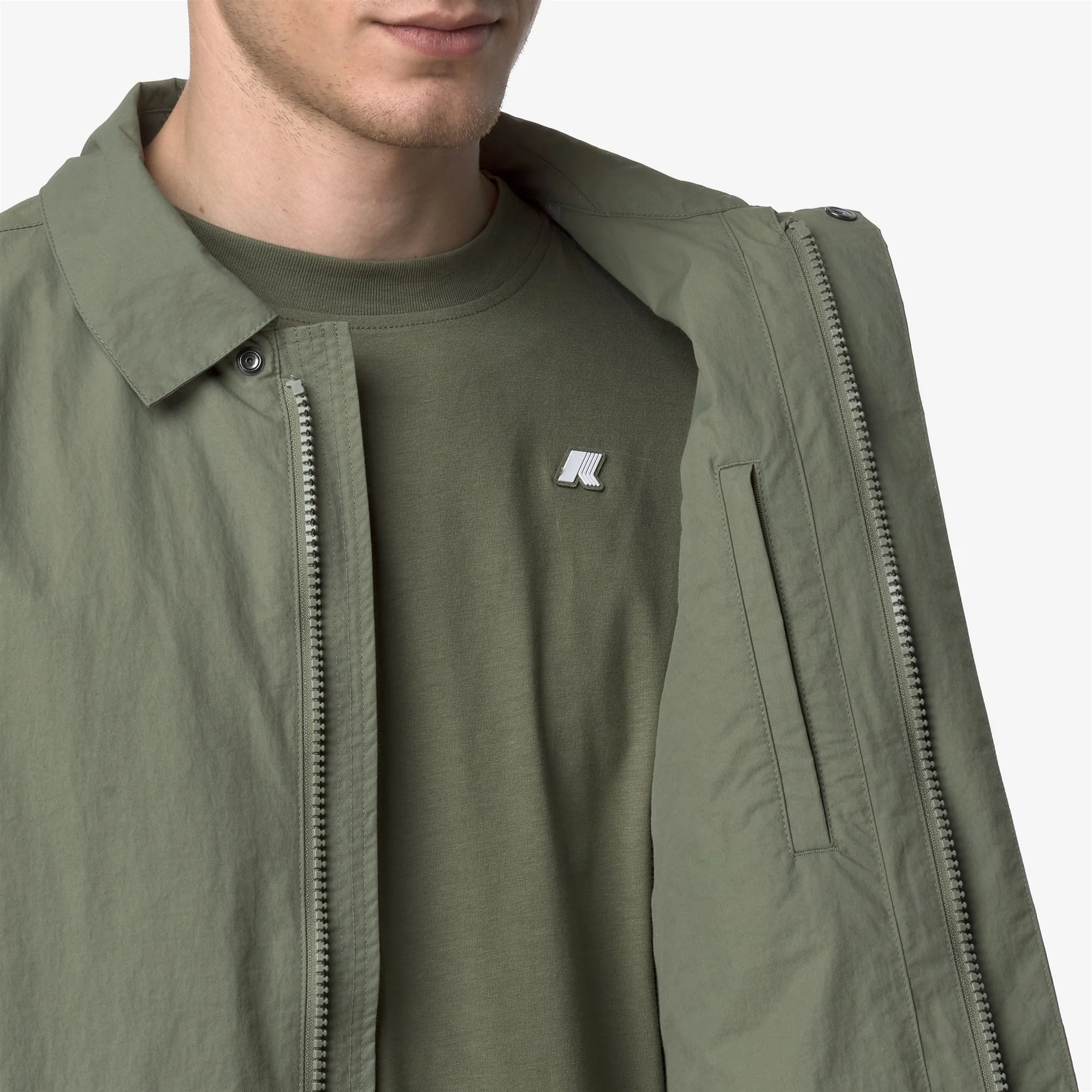 KENLEY COTTON NYLON - Jackets - 3/4 LENGTH - Man - GREEN LICHEN - Image 2