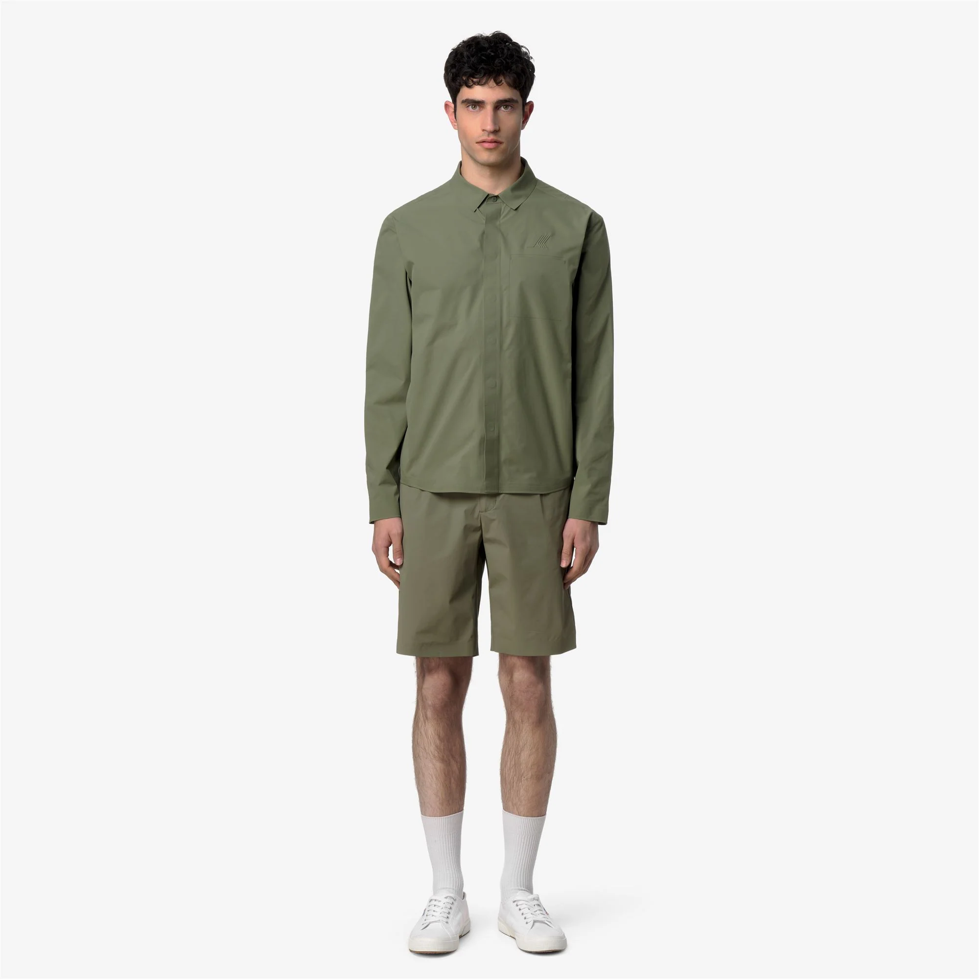 SHARRIE TECH OVERSHIRT - Jackets - Short - Man - GREEN LICHEN - Image 3