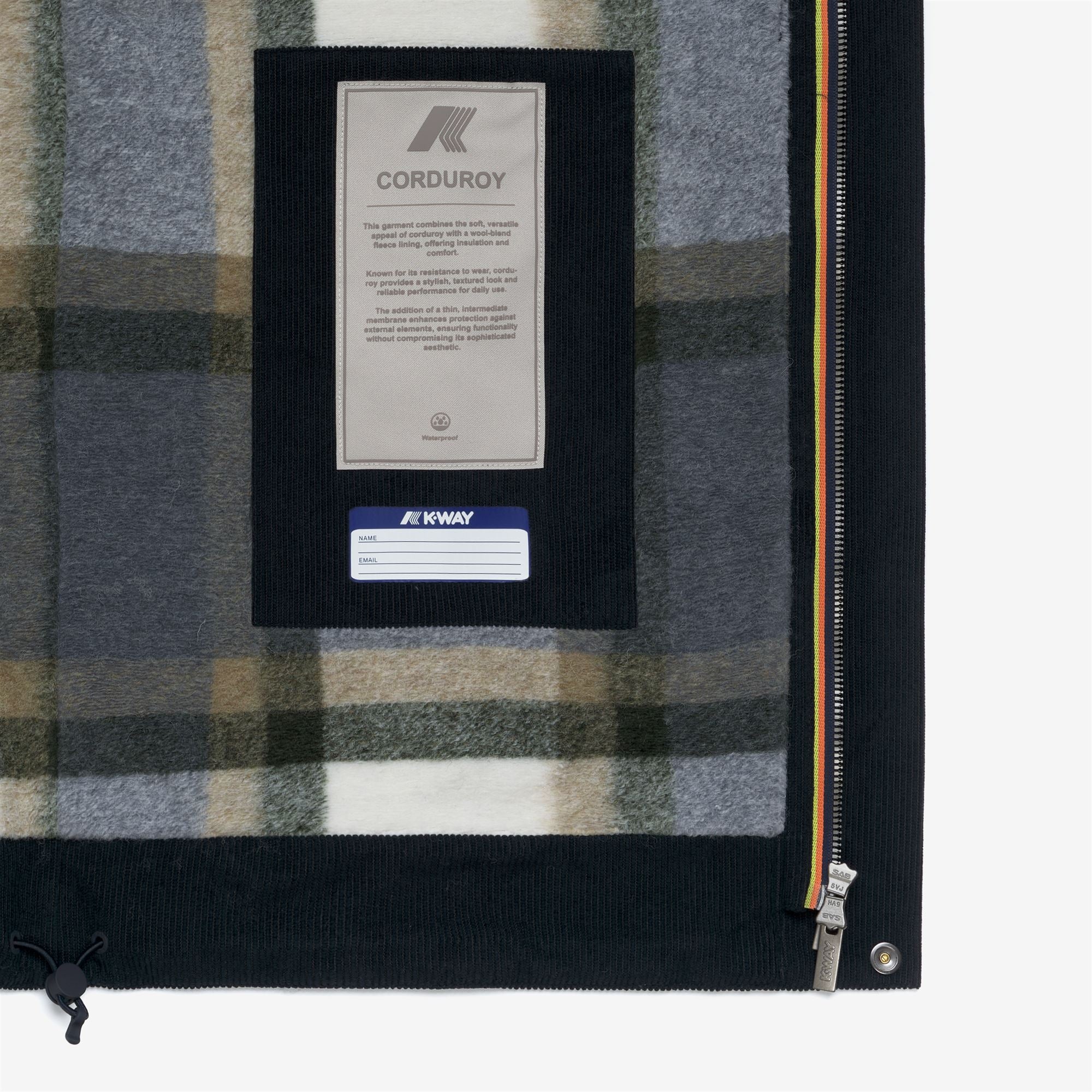 SHARY CORDUROY - Jackets - Short - Man - BLUE DEPTH-TARTAN COMBO - Image 2