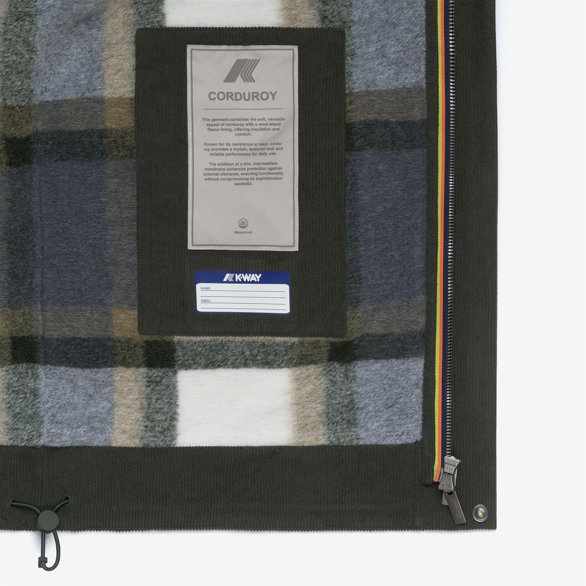 SHARY CORDUROY - Jackets - Short - Man - GREEN BLACKISH-TARTAN COMBO - Image 2