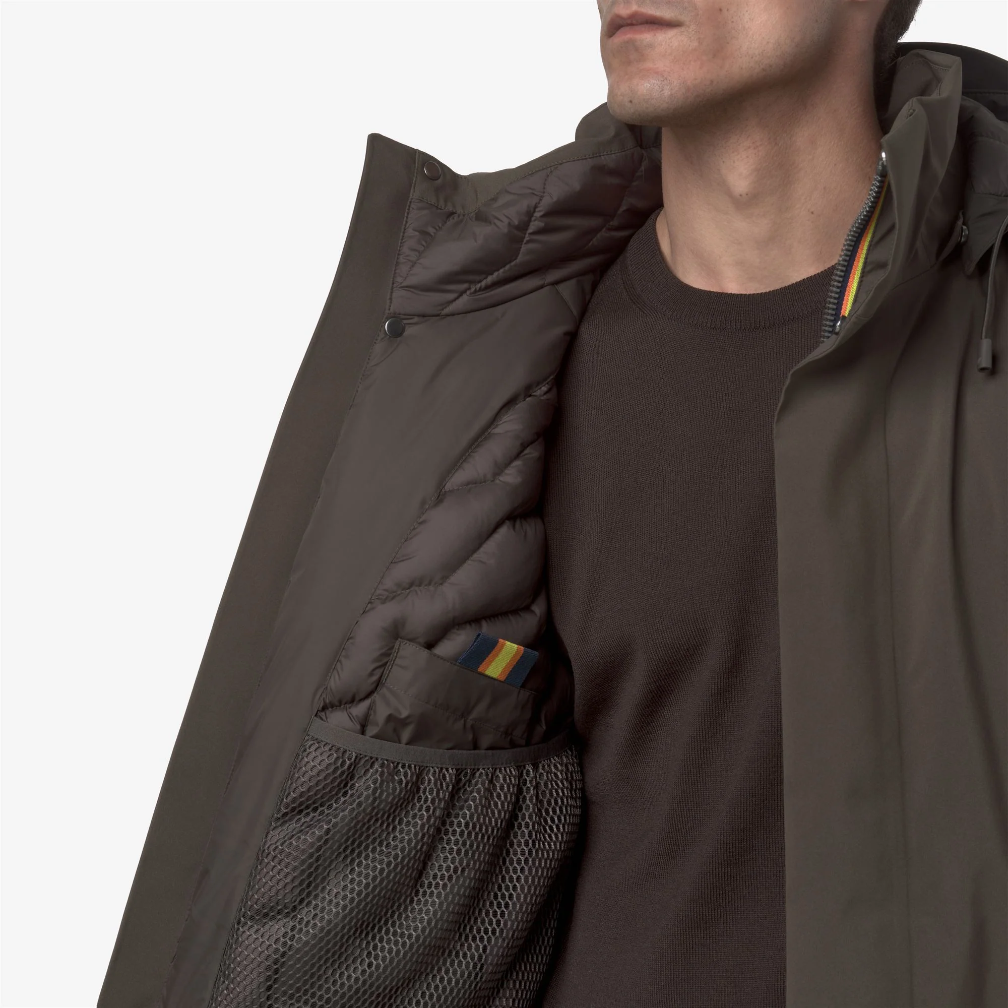 THOMAL BONDED PADDED - Jackets - 3/4 LENGTH - Man - BLACK OLIVE COMBO - Image 3
