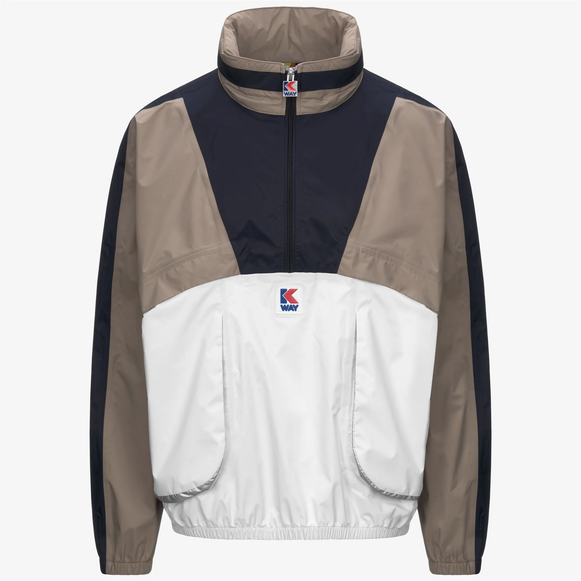 7002 HALF ZIP - Jackets - Short - Unisex - WHITE BEIGE BLUE