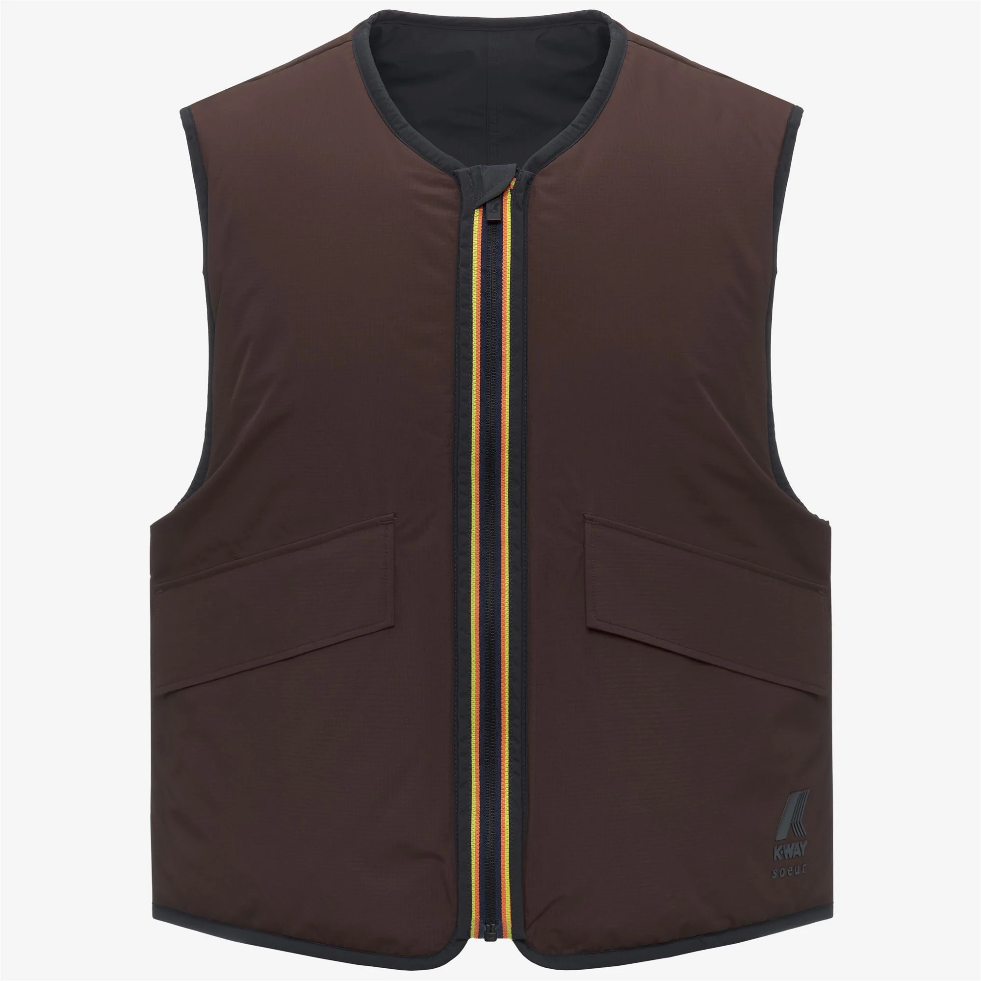 LE VRAI 2.1 AMIABLE  WES PADDED SOEUR - Jackets - Vest - Unisex - BLACK SAND-BROWN COFFEE - Image 2