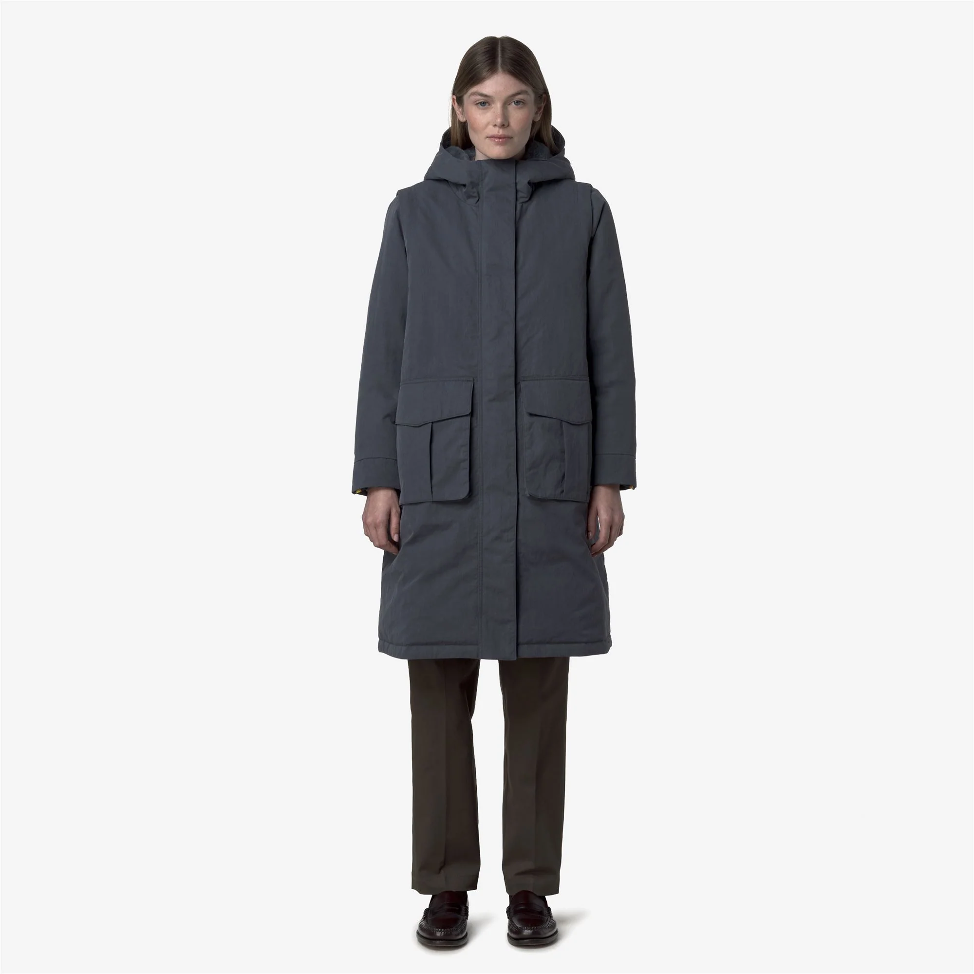 BRUNIL COTTON FEEL - Jackets - Long - Woman - BLUE AIRFORCE-BLUE AIRFORCE FUR - Image 3