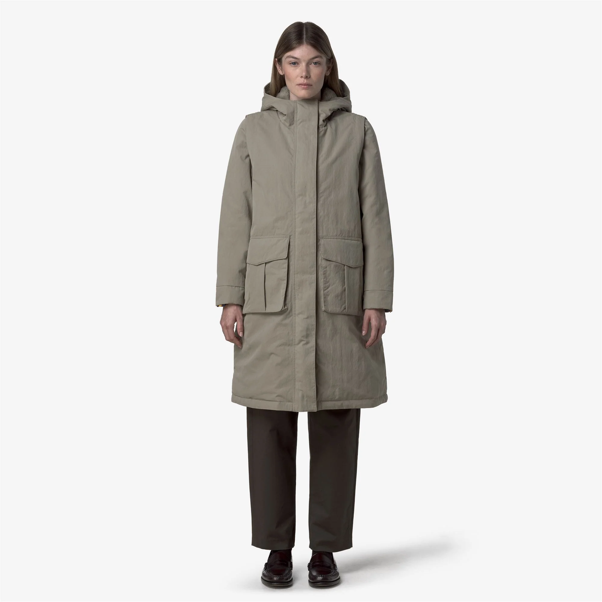 BRUNIL COTTON FEEL - Jackets - Long - Woman - GREEN OAK-GREEN OAK FUR - Image 3
