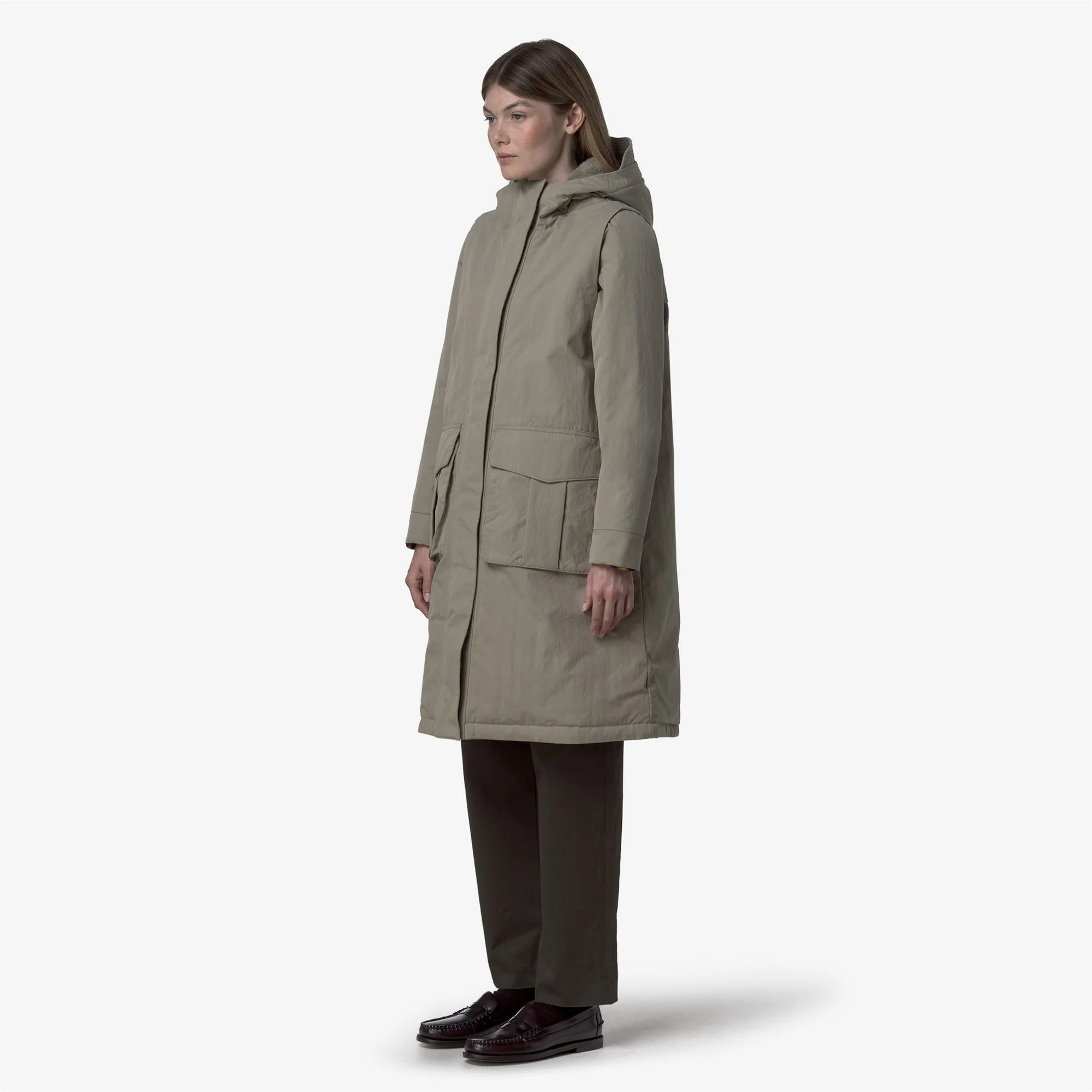BRUNIL COTTON FEEL - Jackets - Long - Woman - GREEN OAK-GREEN OAK FUR - Image 4