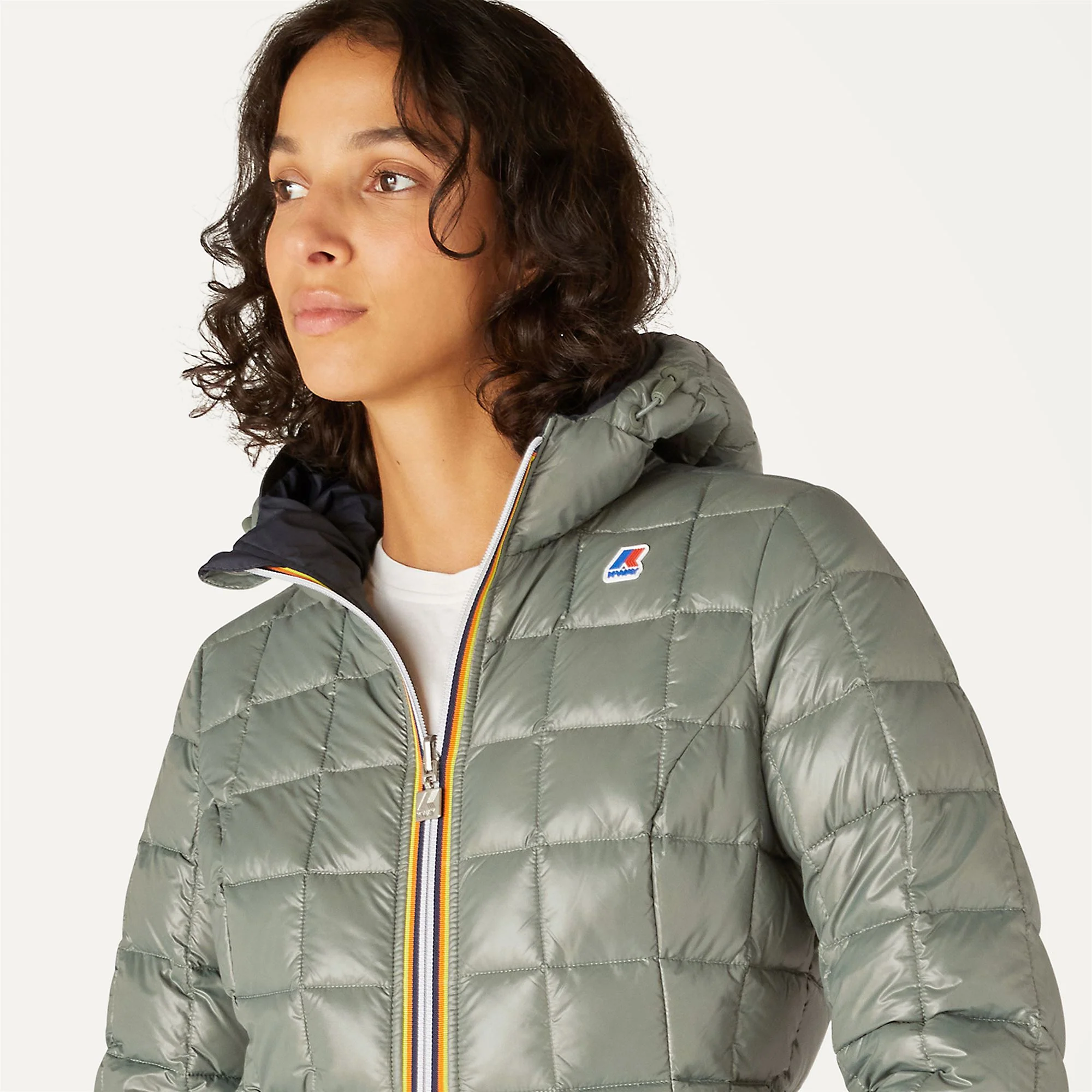 DENISE THERMO PLUS.2 REVERSIBLE - Jackets - 3/4 LENGTH - Woman - BLUE DEPTH-GREEN LAUREL - Image 3