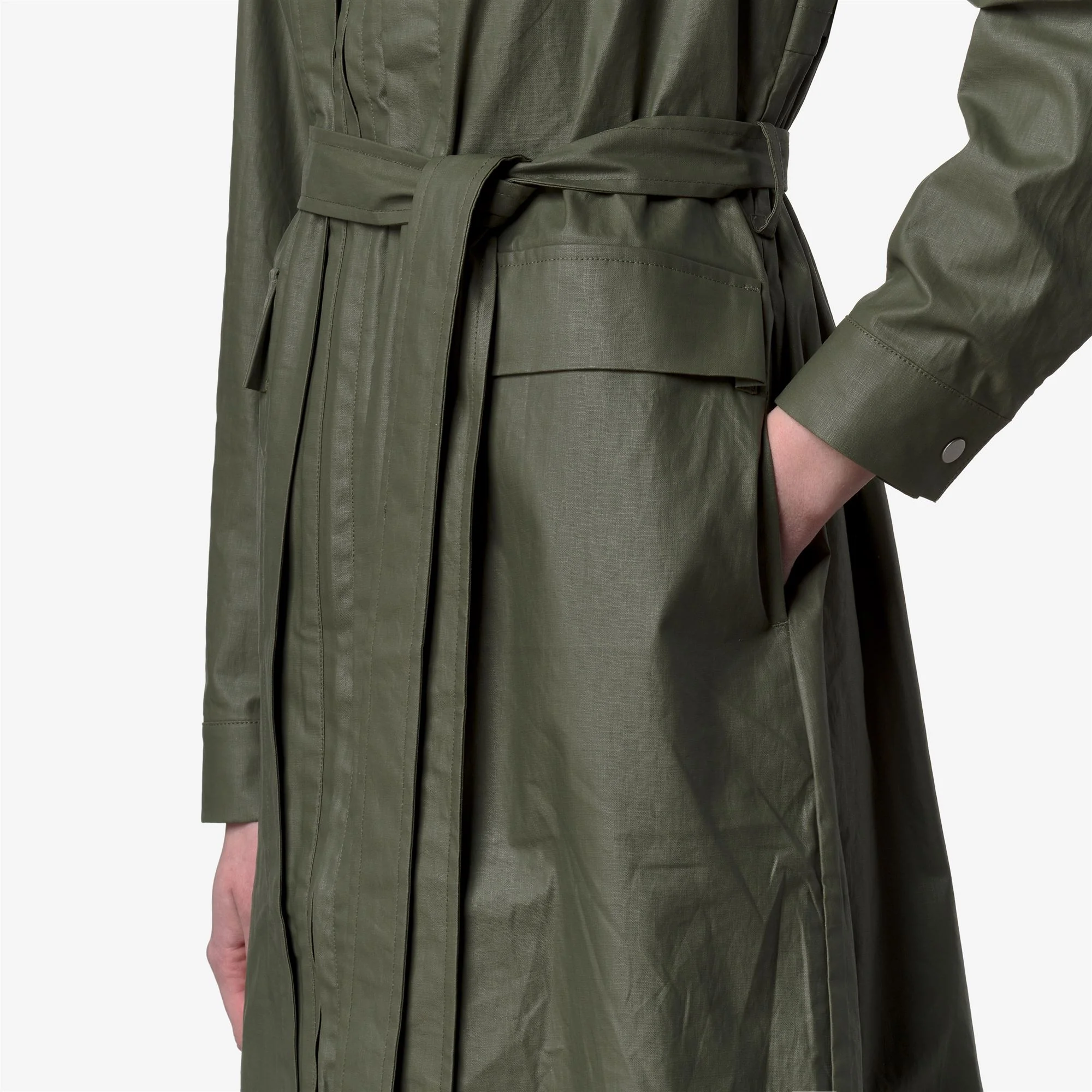 HORIEN NATURAL BLEND - Jackets - Long - Woman - GREEN LICHEN COMBO - Image 3