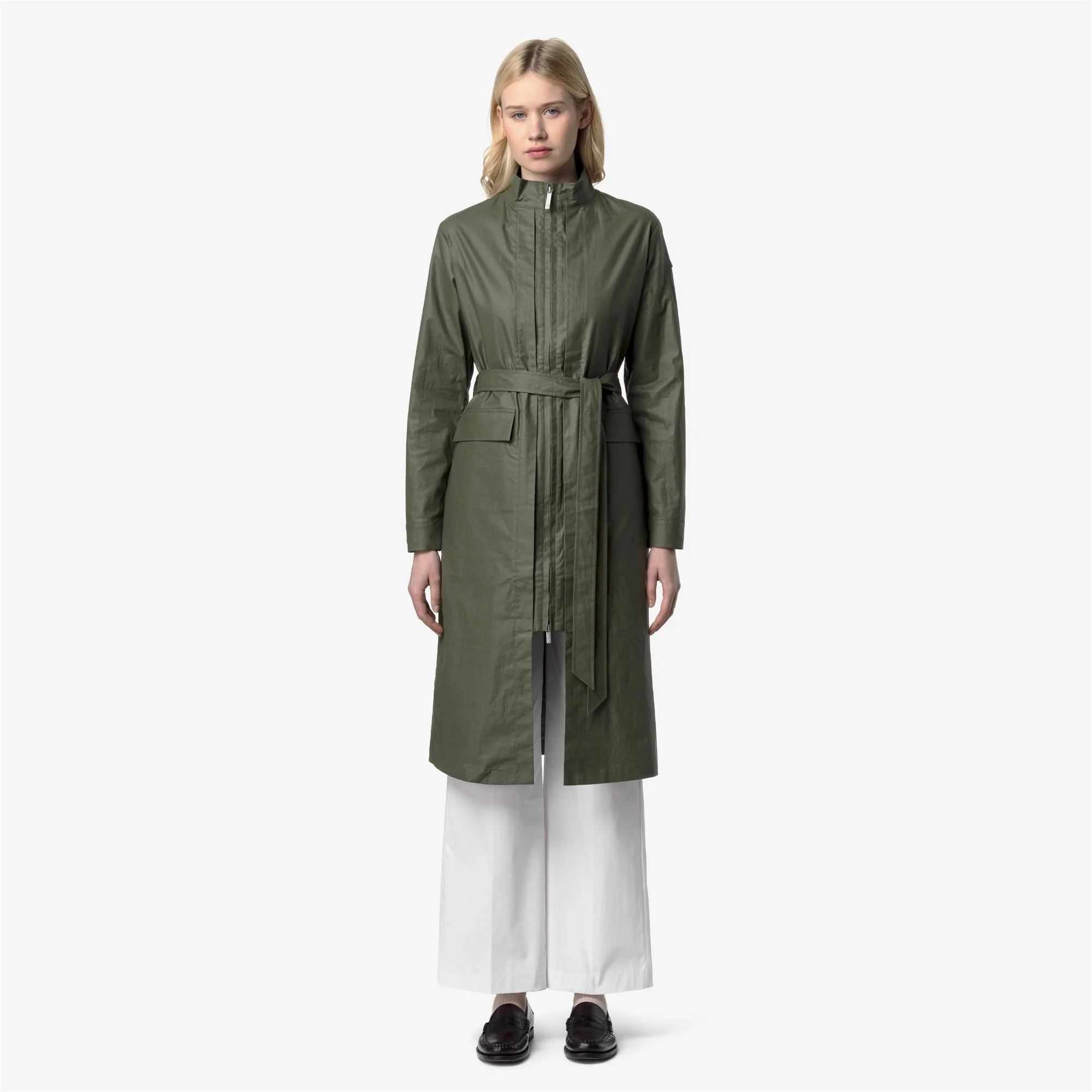 HORIEN NATURAL BLEND - Jackets - Long - Woman - GREEN LICHEN COMBO - Image 4