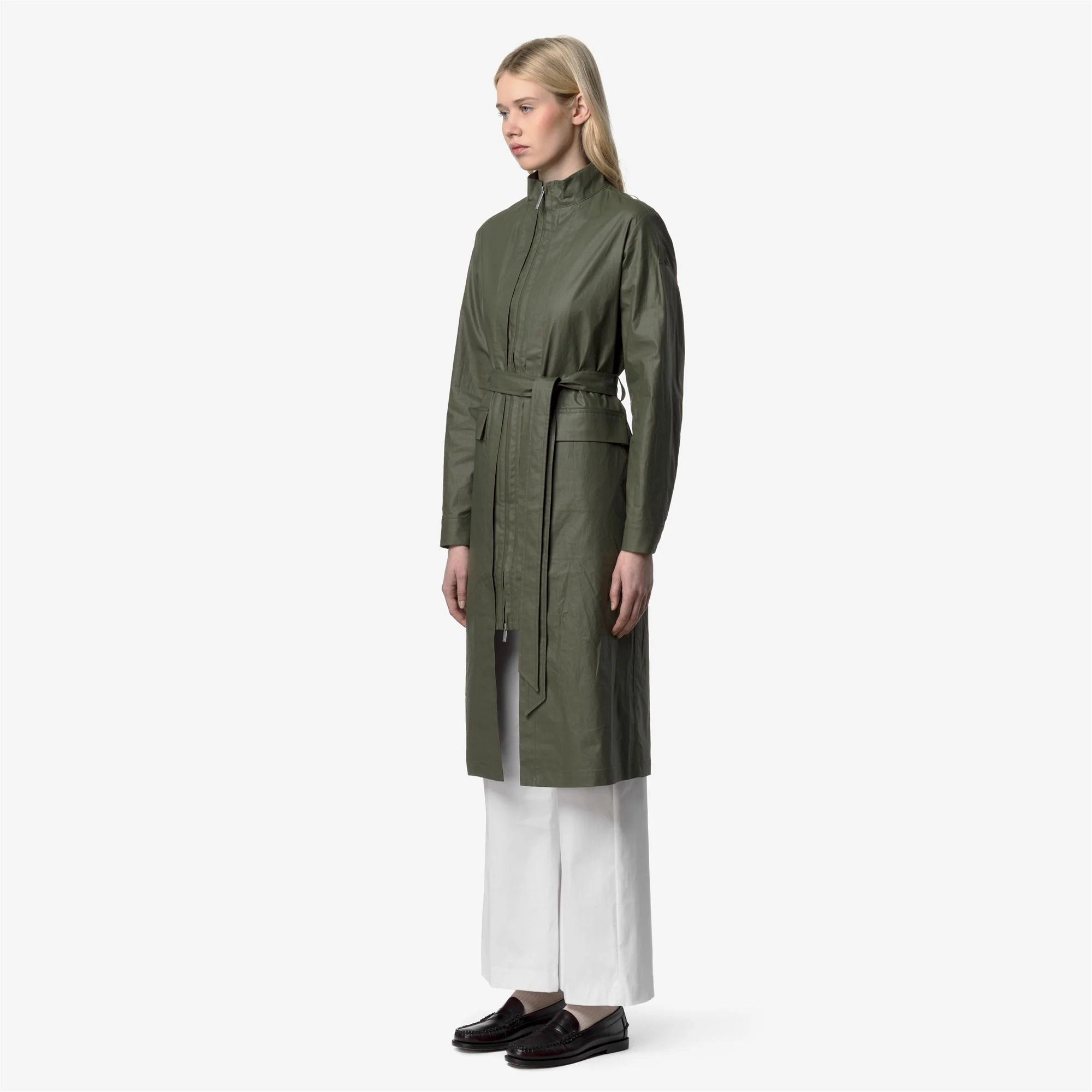 HORIEN NATURAL BLEND - Jackets - Long - Woman - GREEN LICHEN COMBO - Image 5