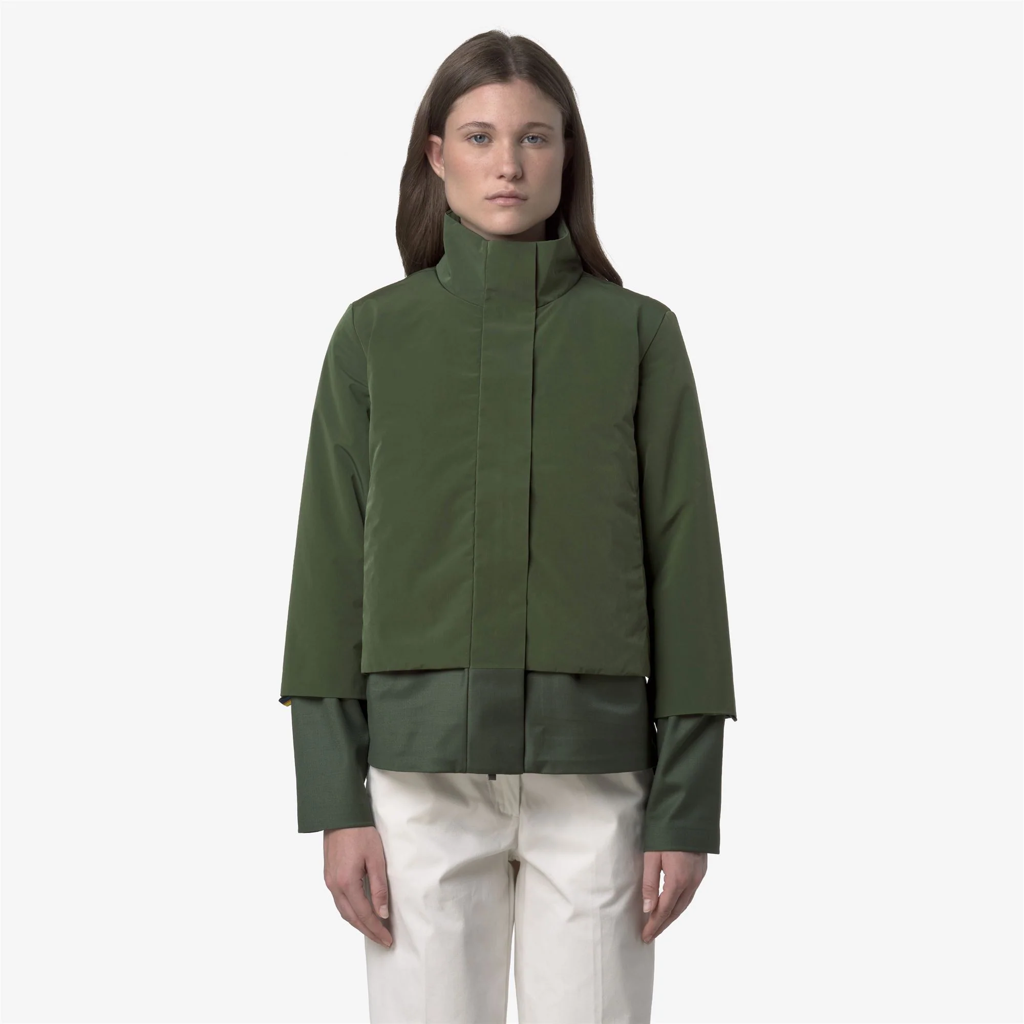 ISAN WOOL NYLON MIX - Jackets - Short - Woman - GREEN BLACKISH COMBO - Image 4