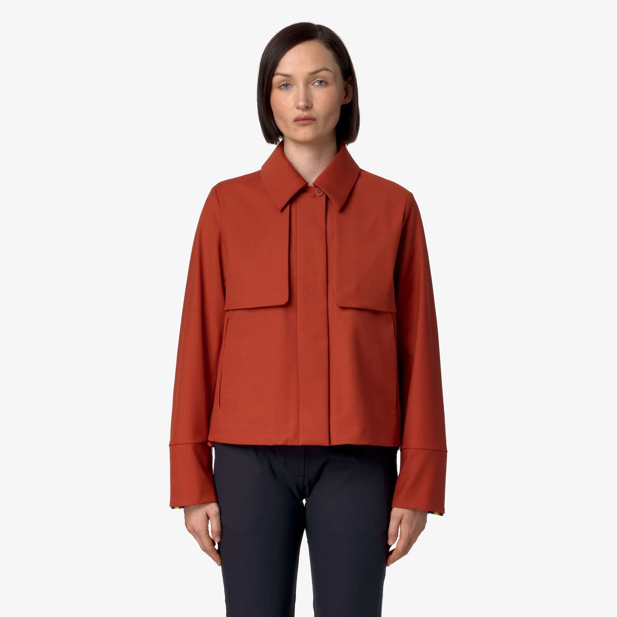 ISARTHE TECH WOOL BLEND - Jackets - Short - Woman - RED POMPEIAN-BLUE DEPTH - Image 3