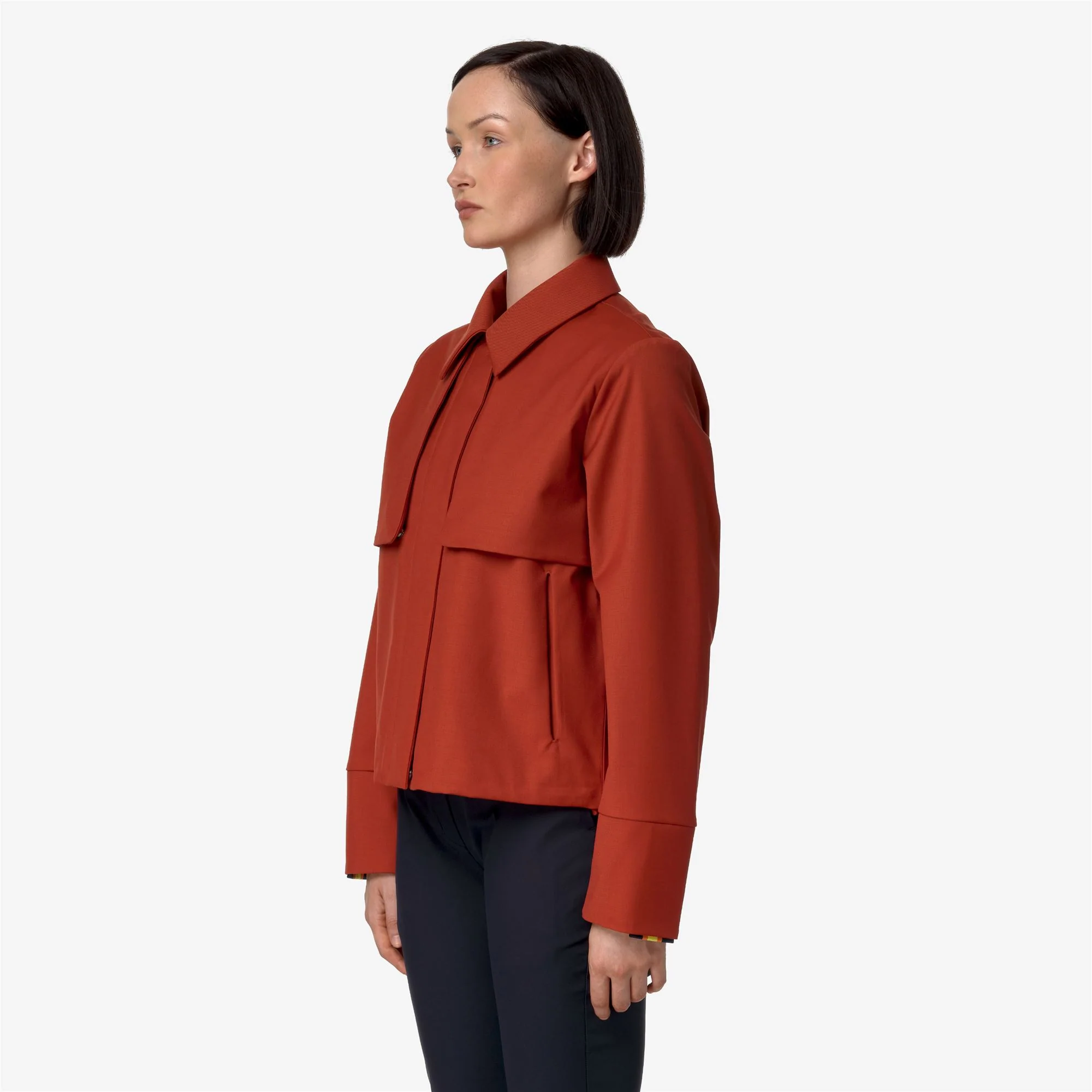 ISARTHE TECH WOOL BLEND - Jackets - Short - Woman - RED POMPEIAN-BLUE DEPTH - Image 4