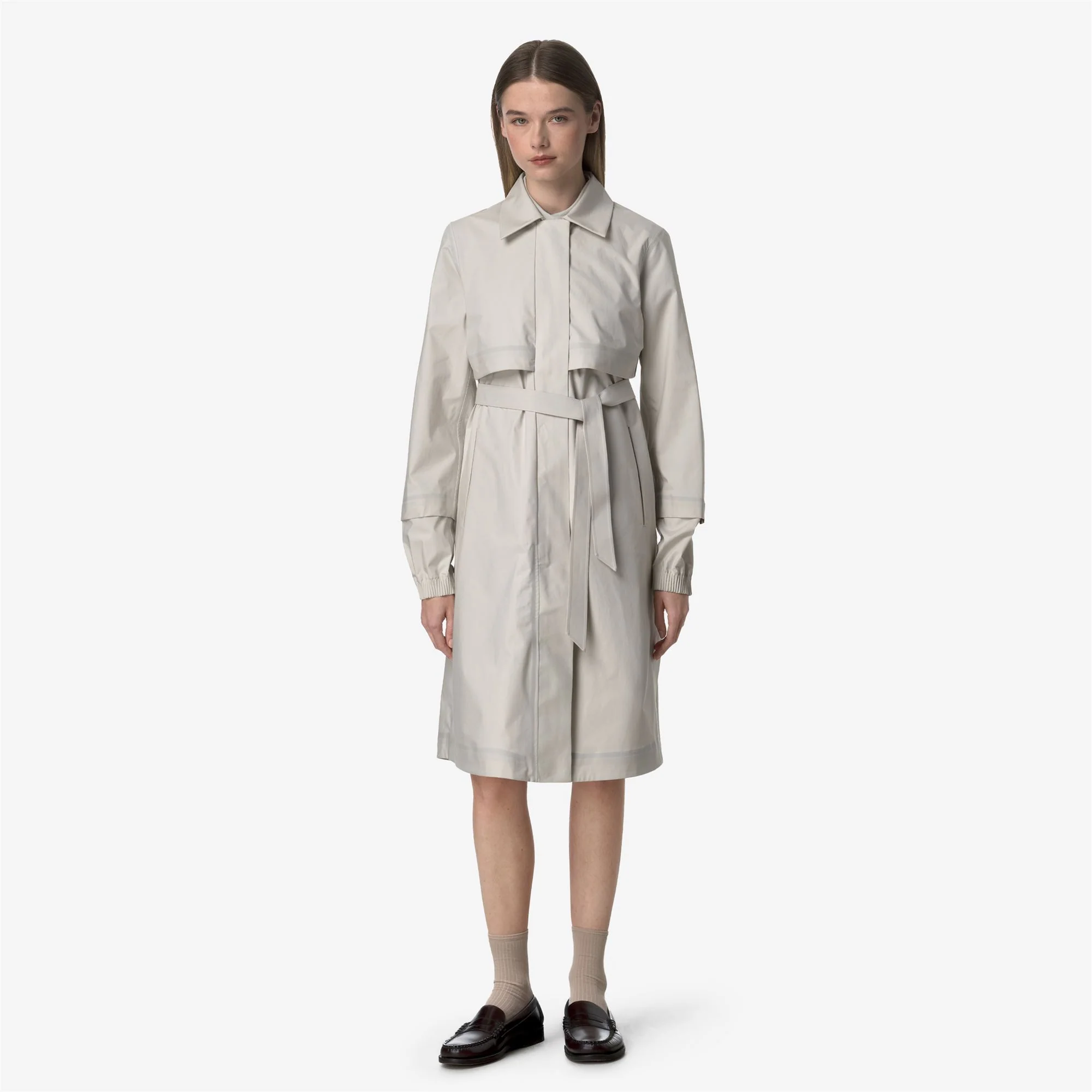 JESY 3L POPLIN - Jackets - Long - Woman - BEIGE LT-WHITE - Image 4