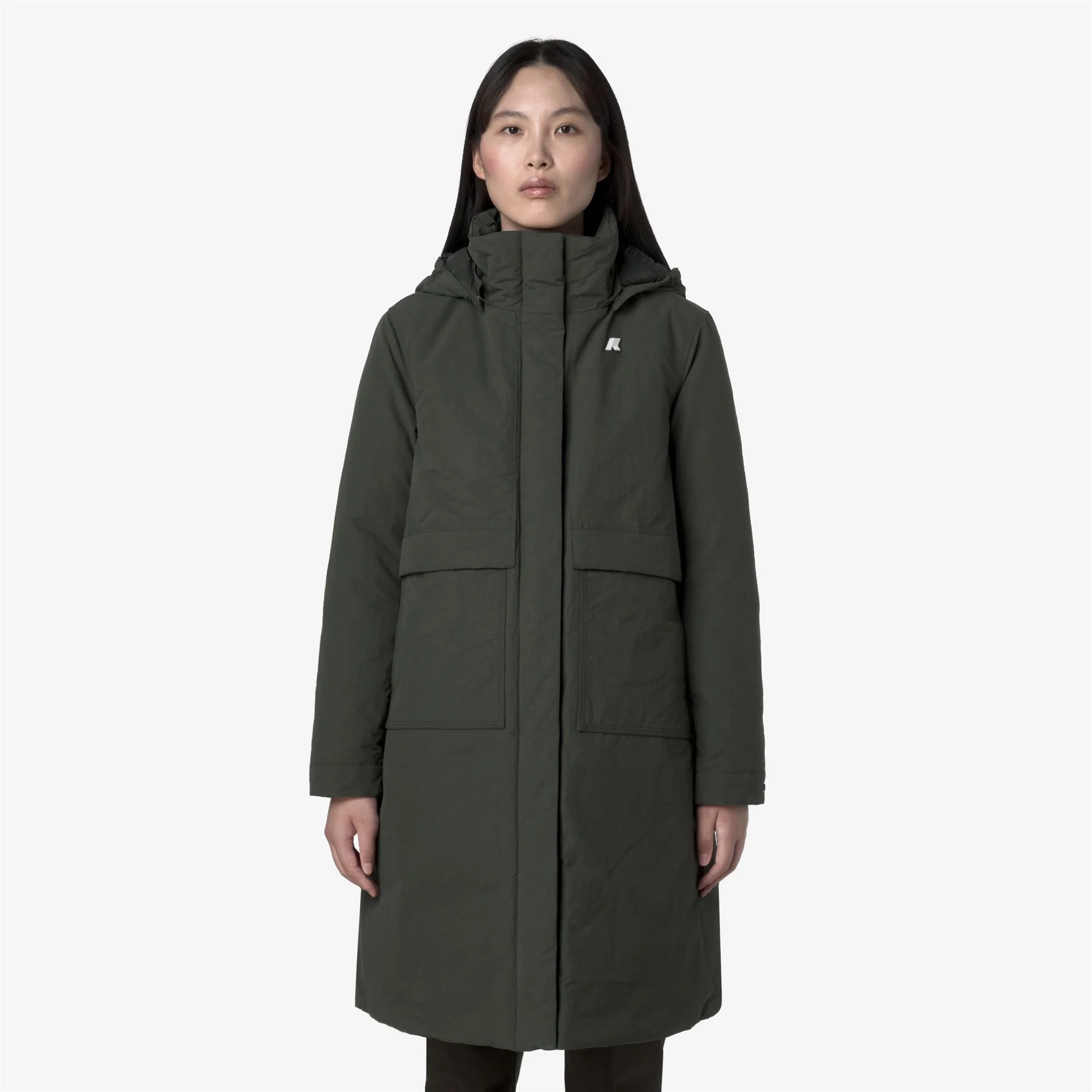 KALISHA WARM COTTON NYLON - Jackets - Long - Woman - GREEN BLACKISH - Image 4