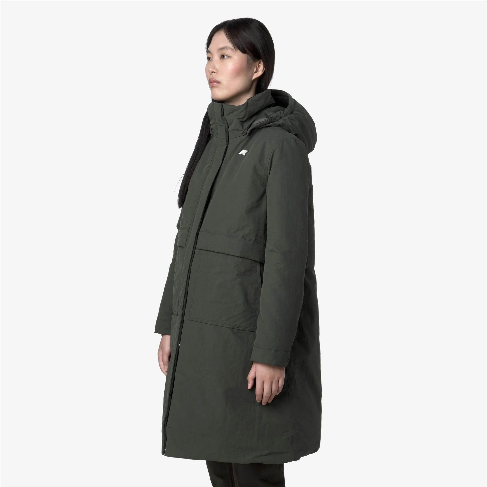 KALISHA WARM COTTON NYLON - Jackets - Long - Woman - GREEN BLACKISH - Image 5