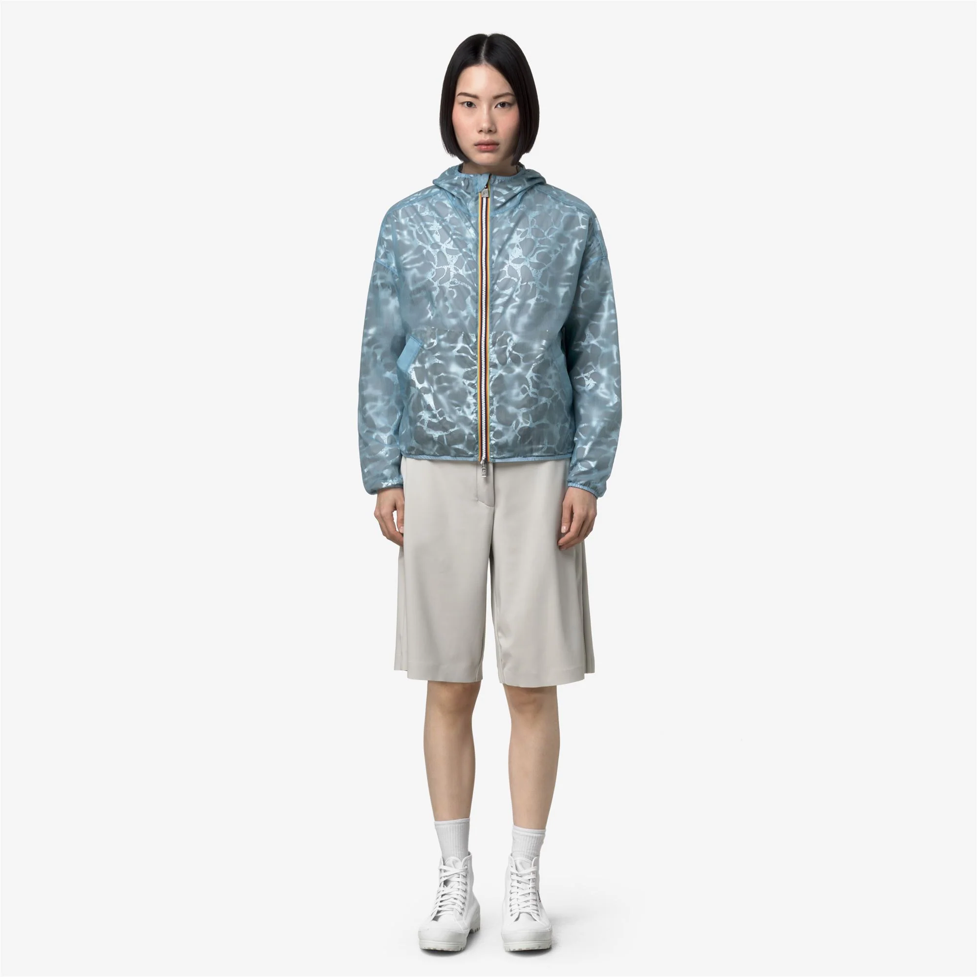 LAURETTE SUPER LIGHT LAMI REVERSIBLE - Jackets - Short - Woman - BEIGE-BLUE LAMINATED - Image 3